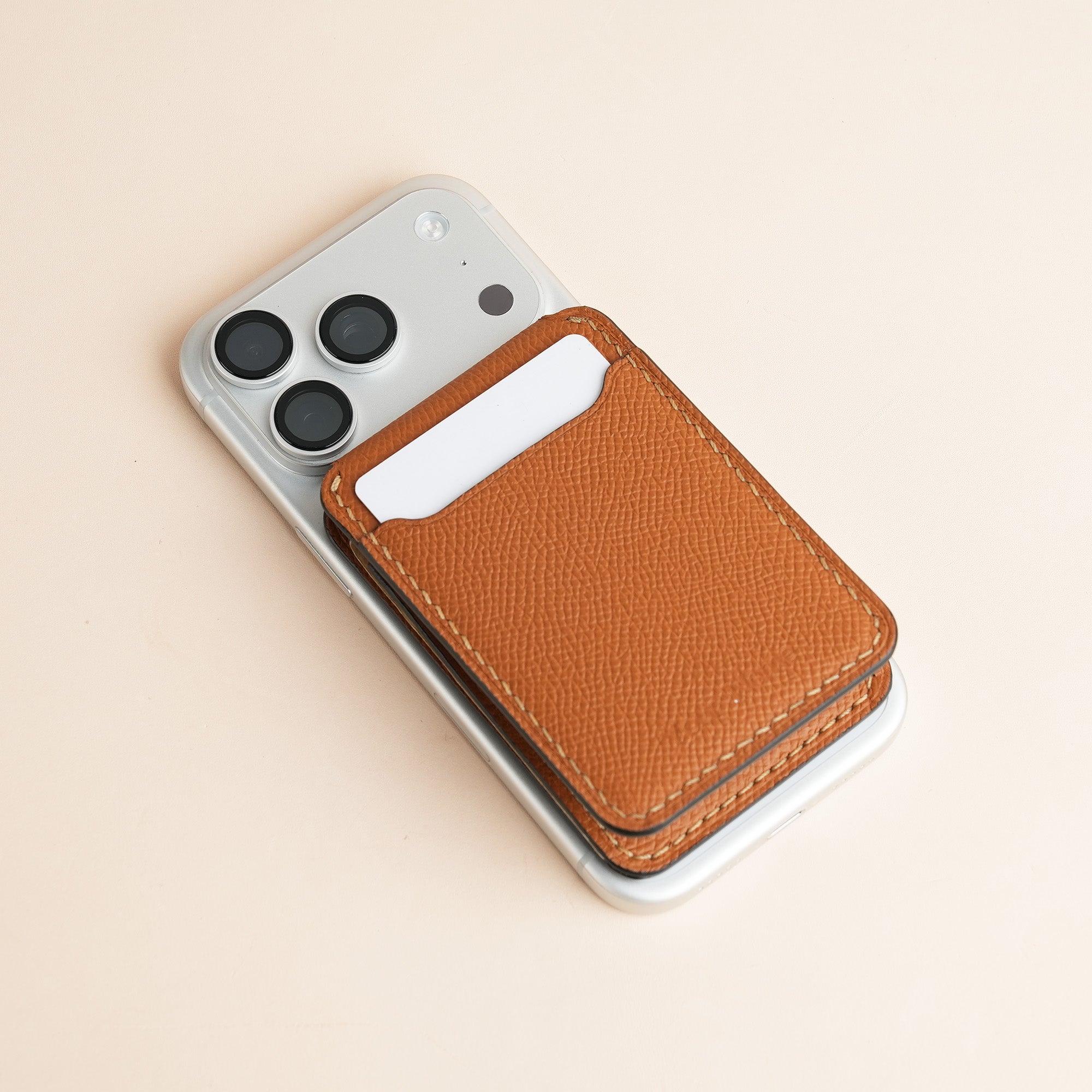 Golden Epsom Leather Magsafe Wallet