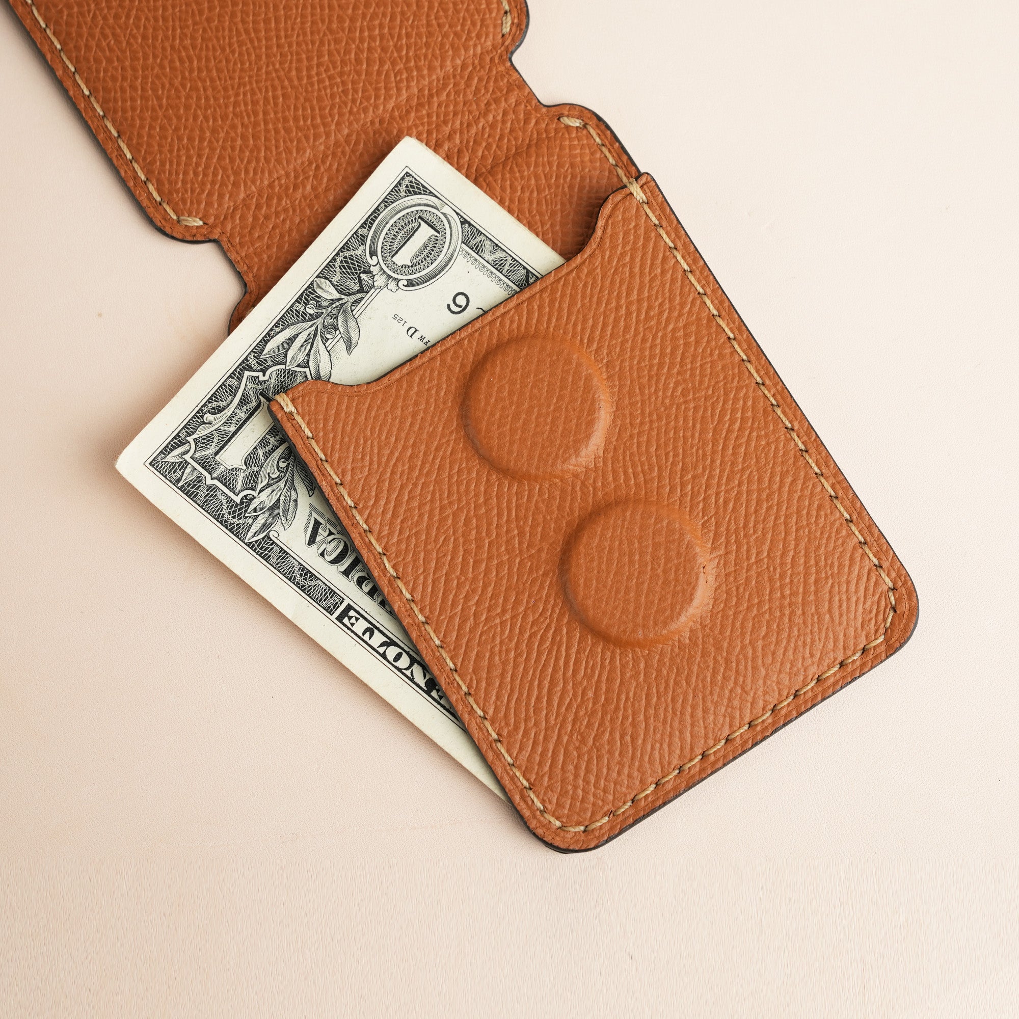 Golden Epsom Leather Magsafe Wallet