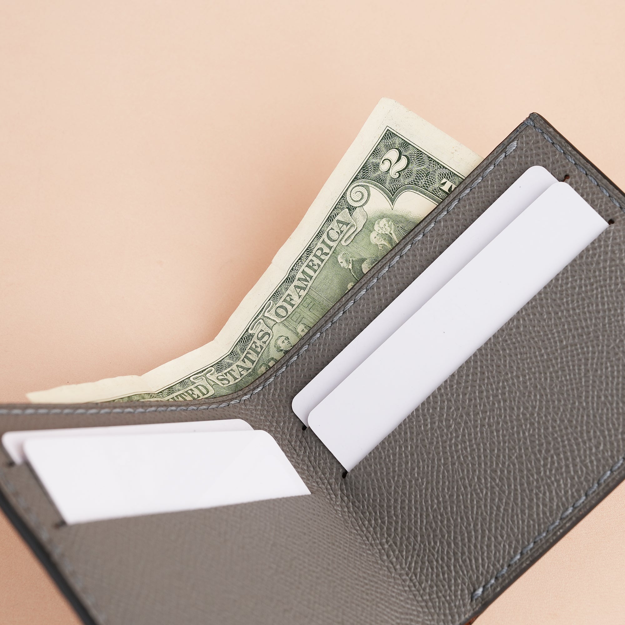 Gray Crocodile Leather Bifold Wallet