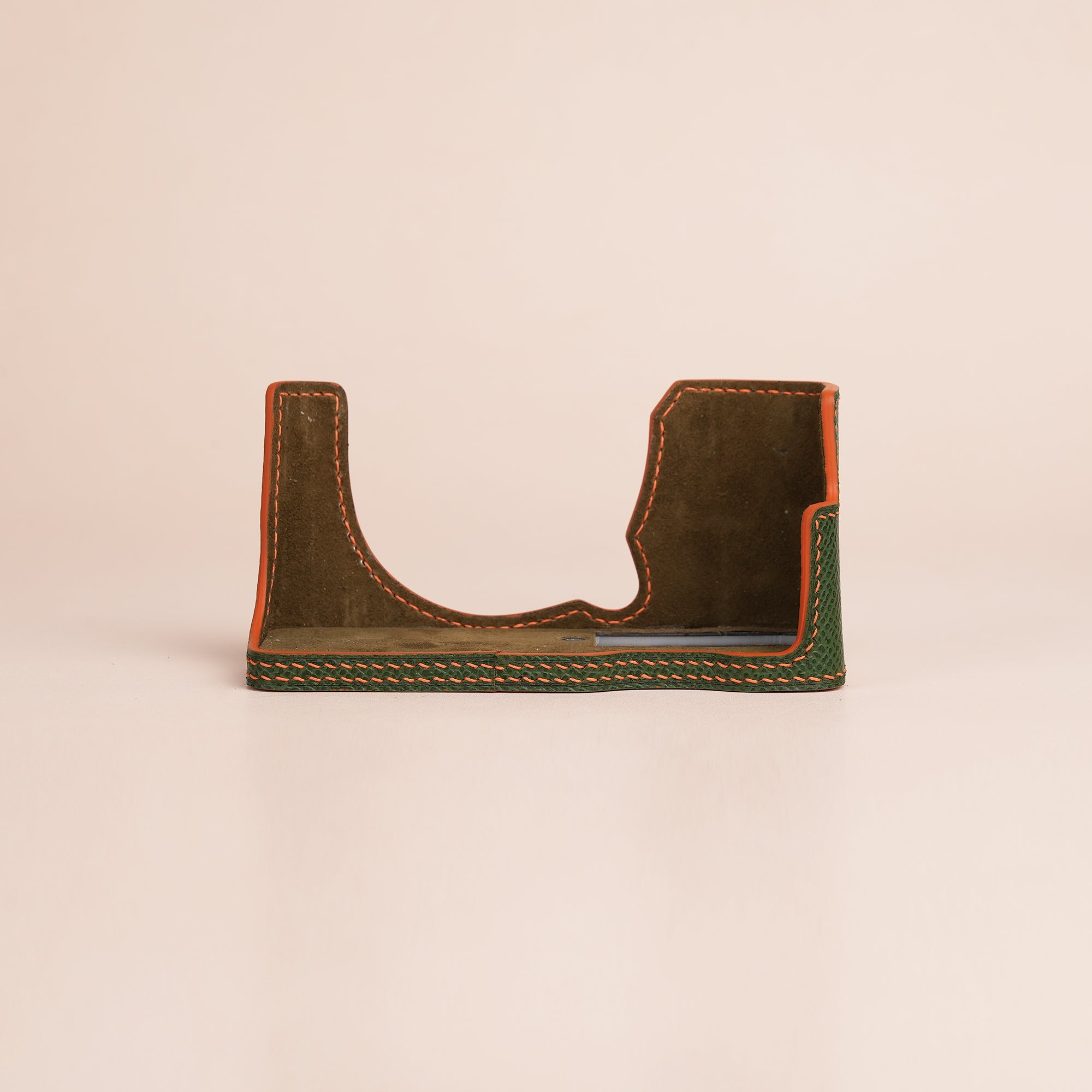Green Epsom Leather Half Case compatible with Fujifilm X100Vi