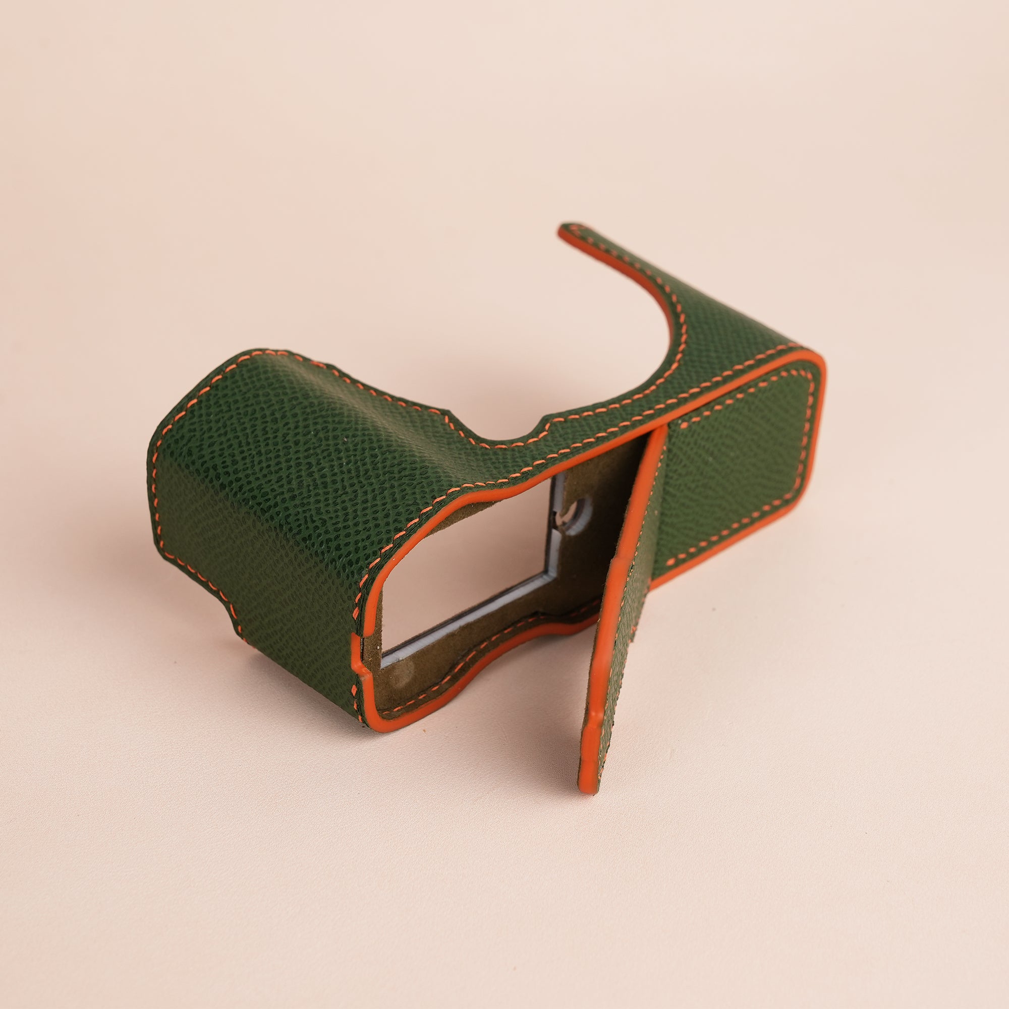 Green Epsom Leather Half Case compatible with Fujifilm X100Vi