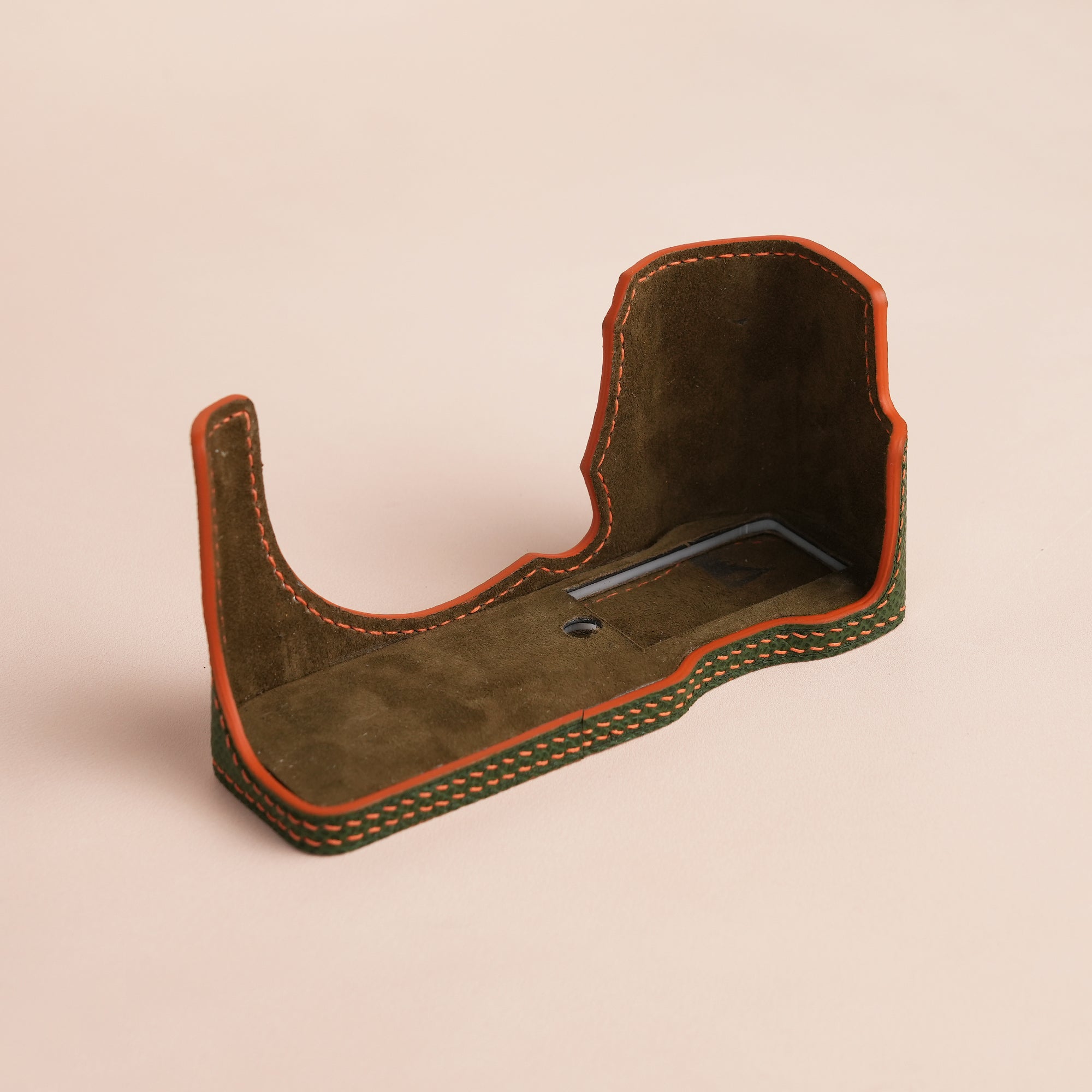 Green Epsom Leather Half Case compatible with Fujifilm X100Vi