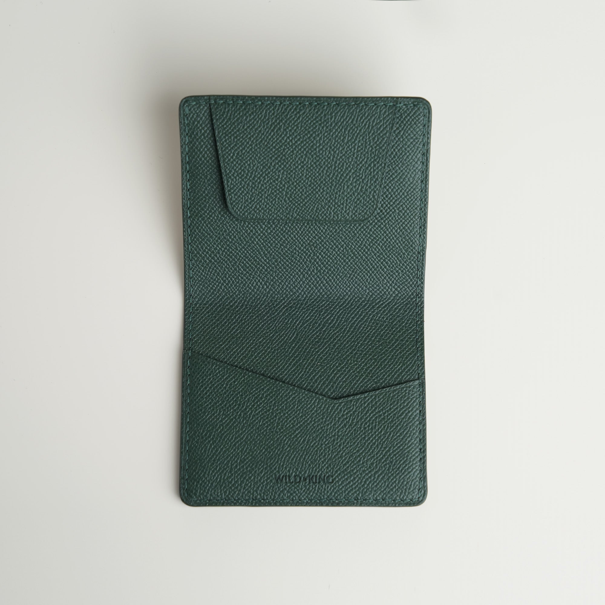 Green Epsom mix Lizard Leather Dualfold Wallet - Natural Pattern