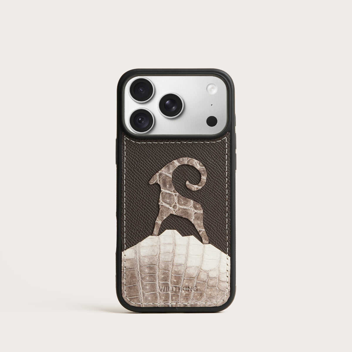 Himalayan Alligator Leather Phone Case - Goat Design