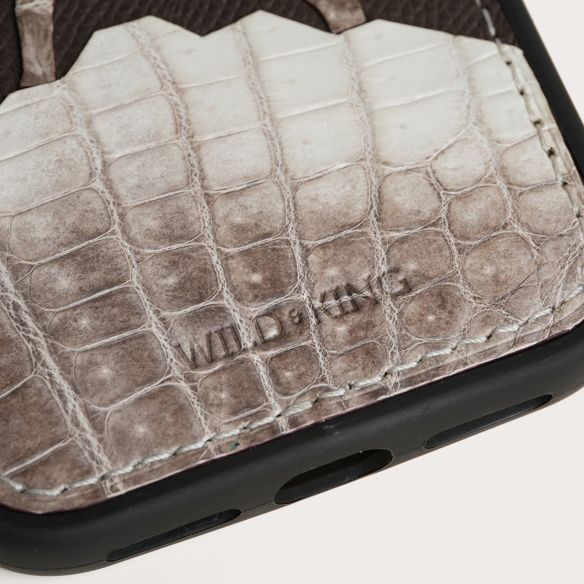 Himalayan Alligator Leather Phone Case - Goat Design