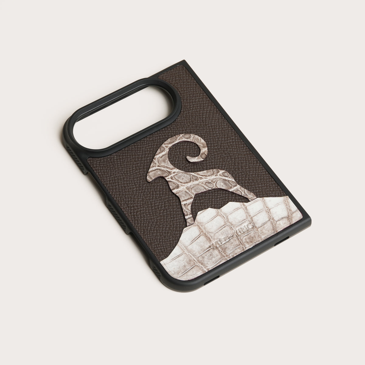 Himalayan Alligator Leather Phone Duo Case - Goat Design