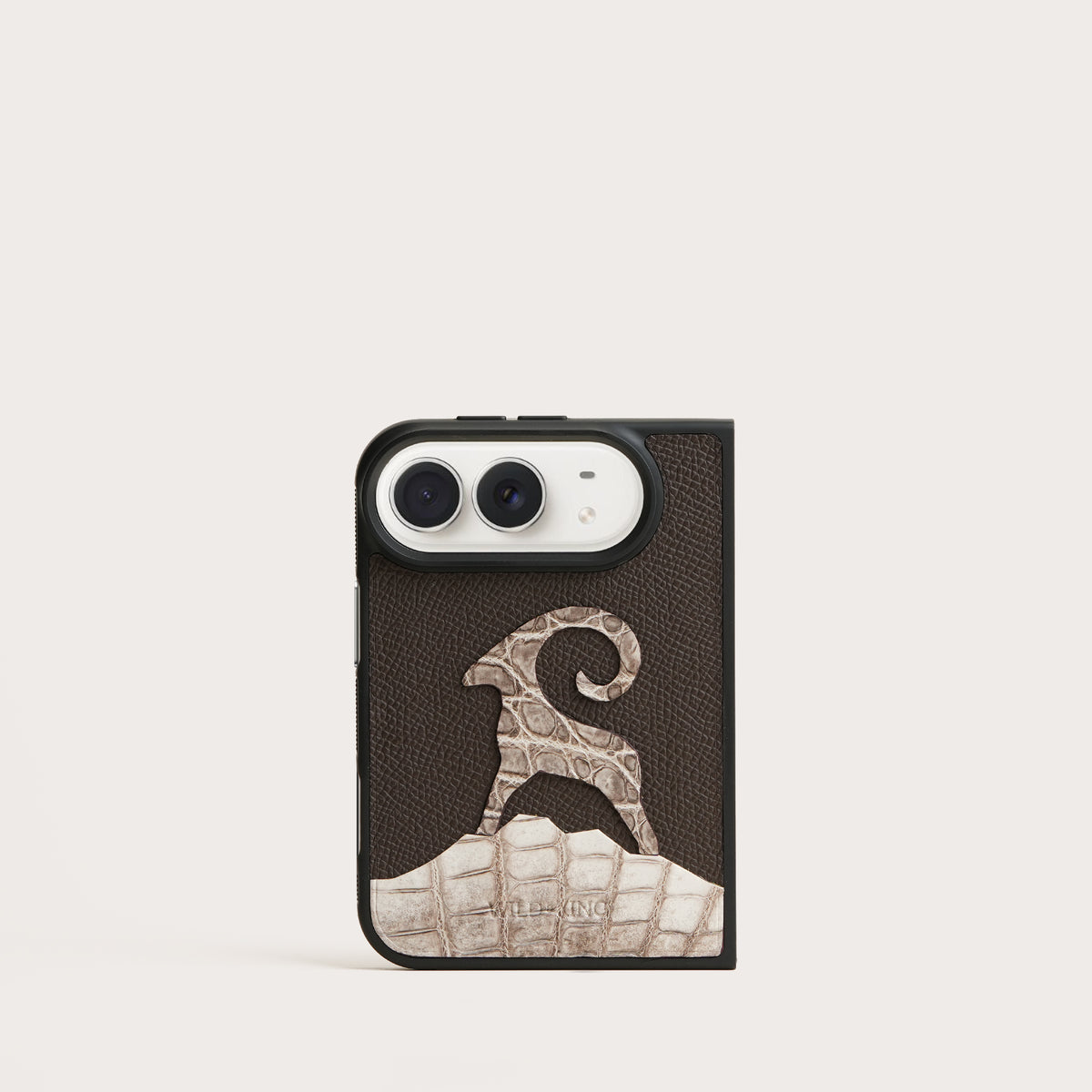 Himalayan Alligator Leather Phone Duo Case - Goat Design