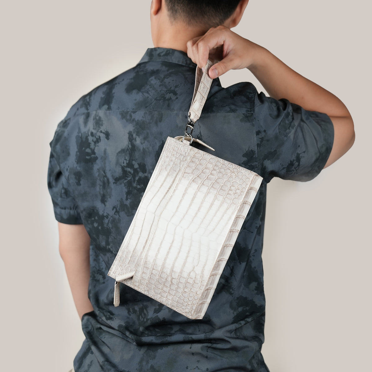 Himalayan Alligator Leather Zipper Clutch