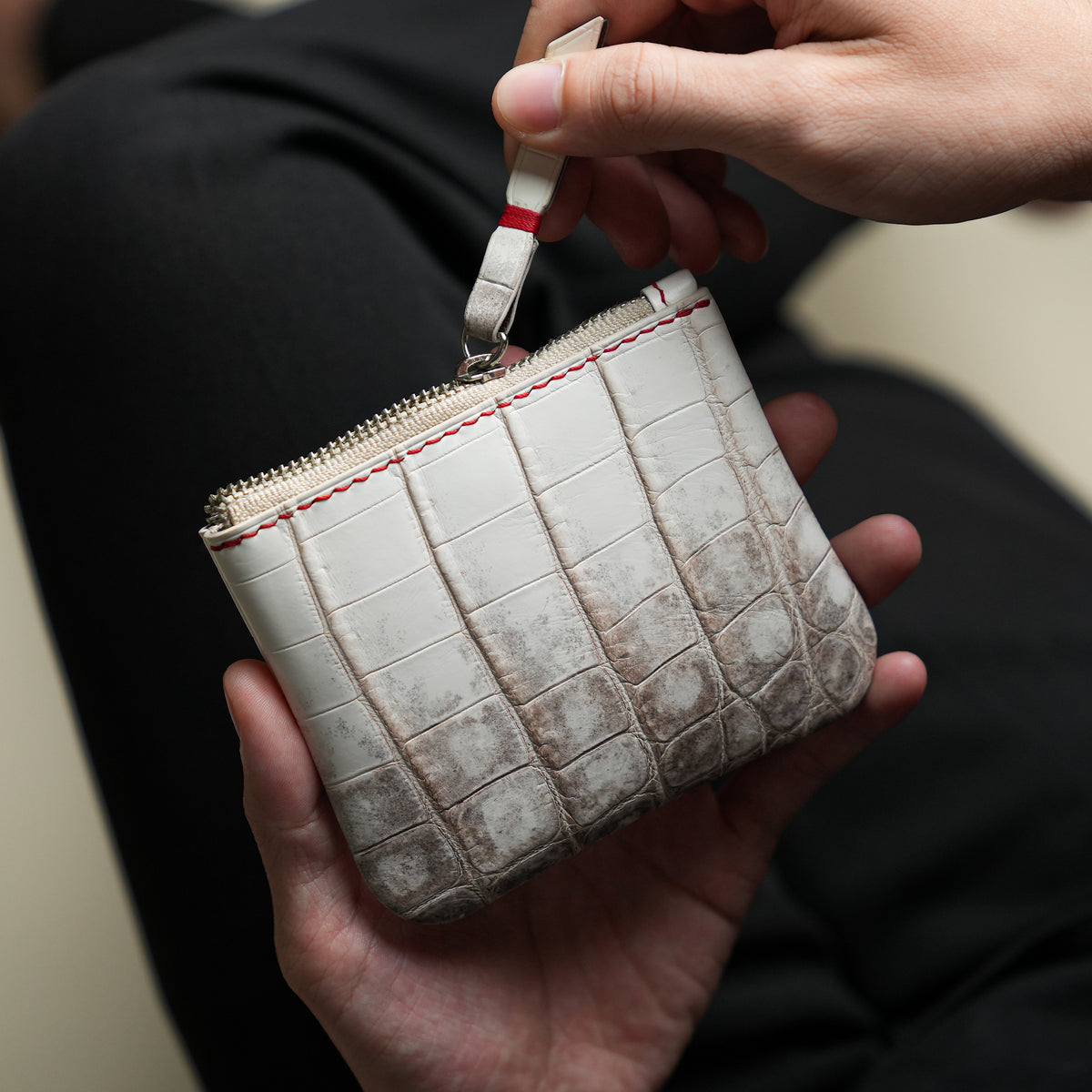 Himalayan Alligator Leather Zipper Pouch
