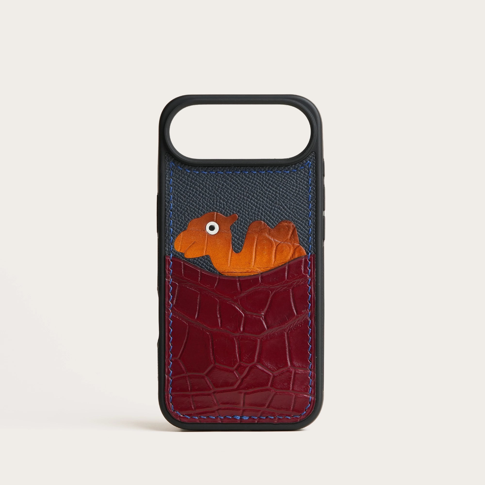 Burgundy Crocodile Leather Iphone Case with Card Holder - Stupid Camelo