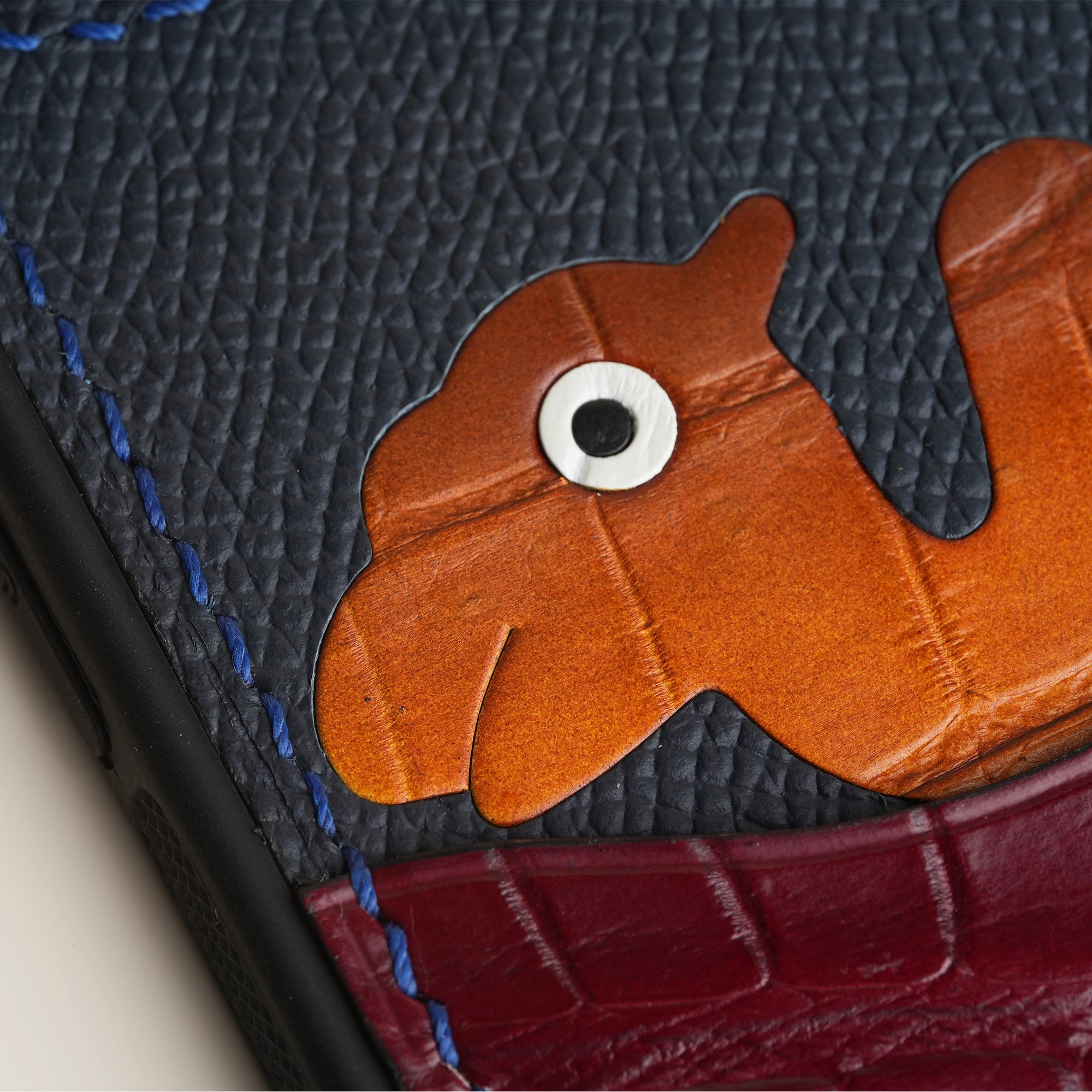 Burgundy Crocodile Leather Iphone Case with Card Holder - Stupid Camelo