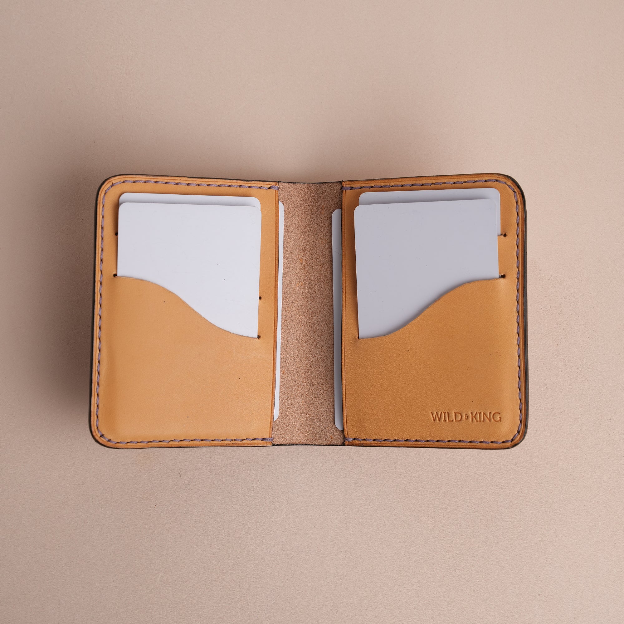 Black Leather Dualfold Wallet - Natural Streaks