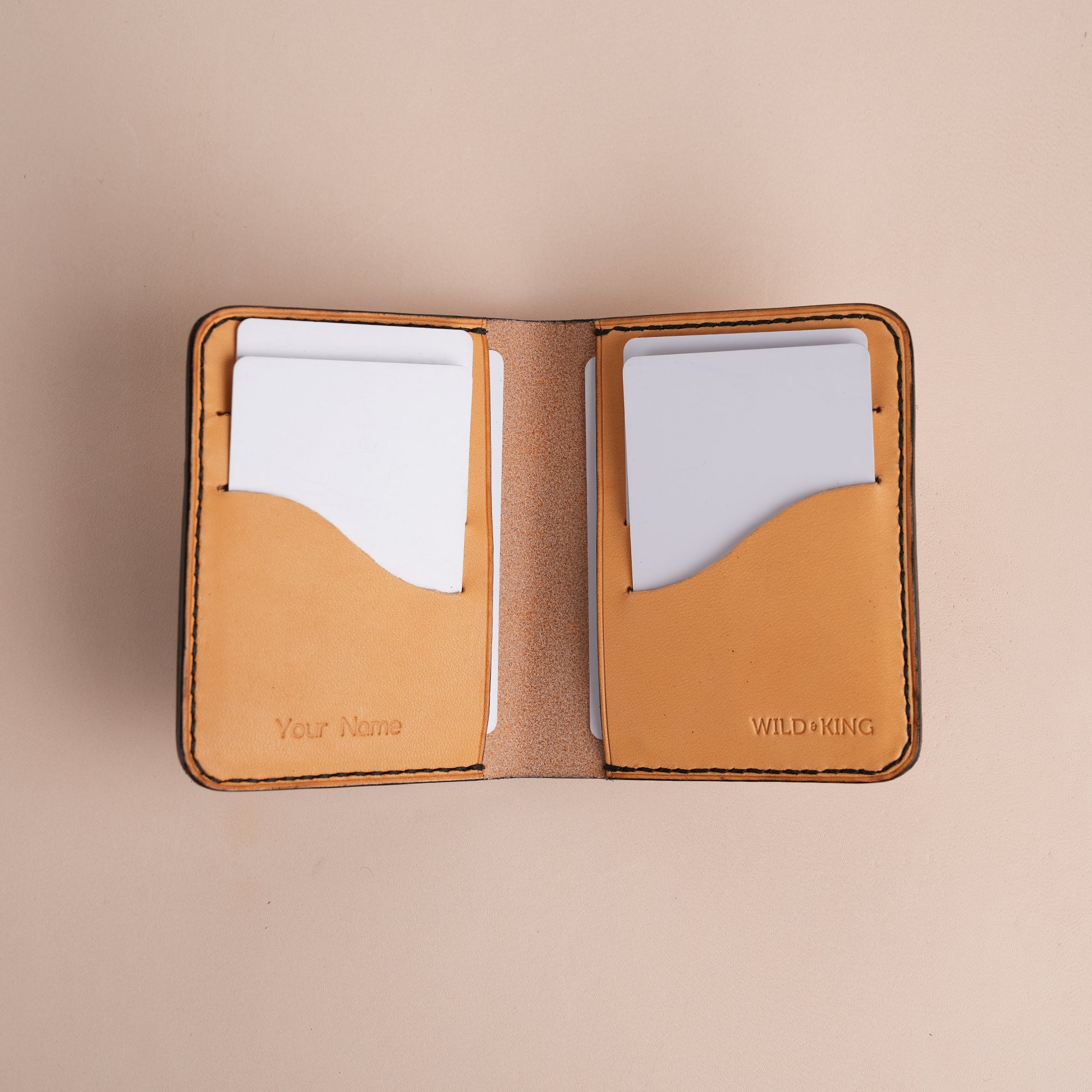 Red Leather Dualfold Wallet - Natural Streaks