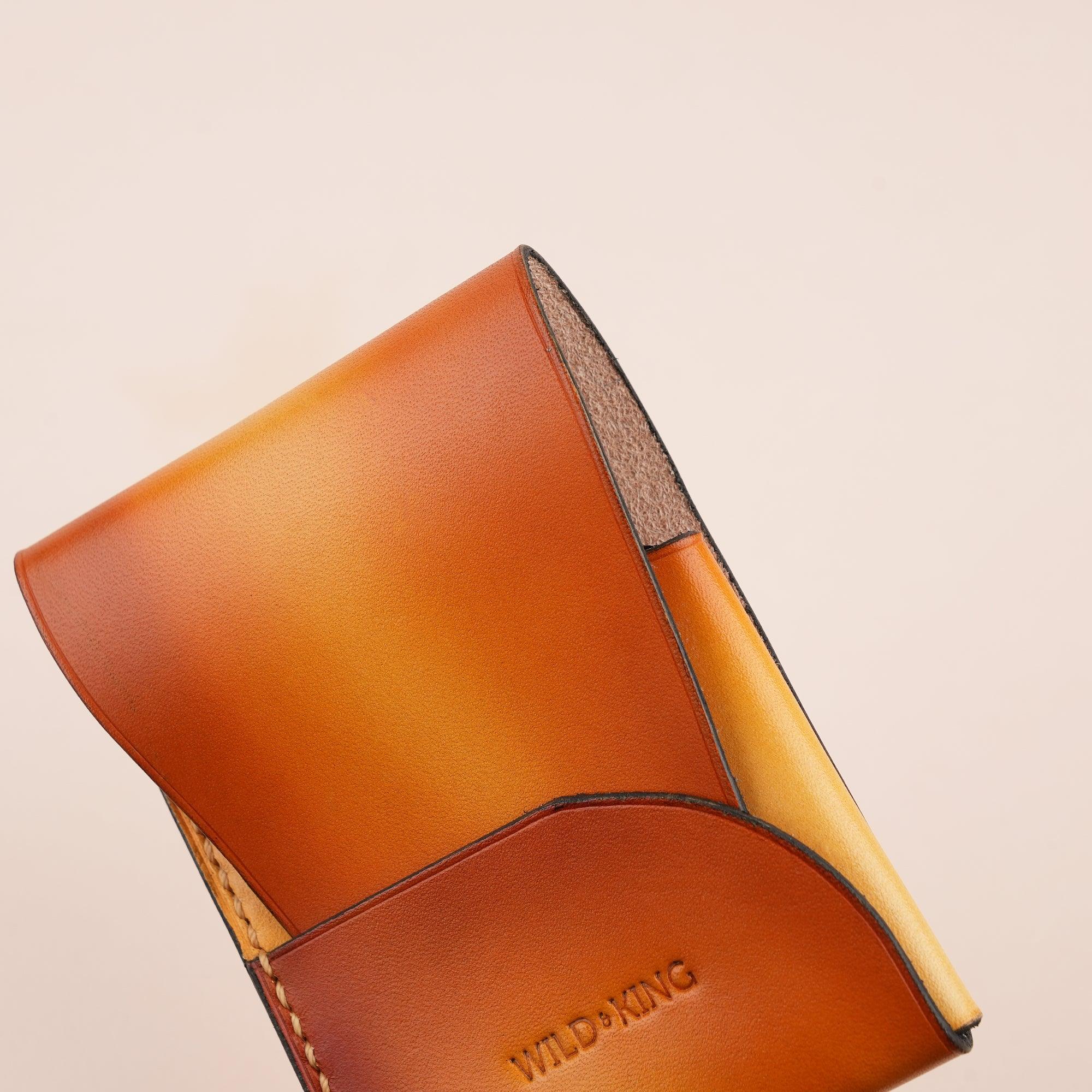 Patina Golden Leather Snap Card Holder - WildandKing