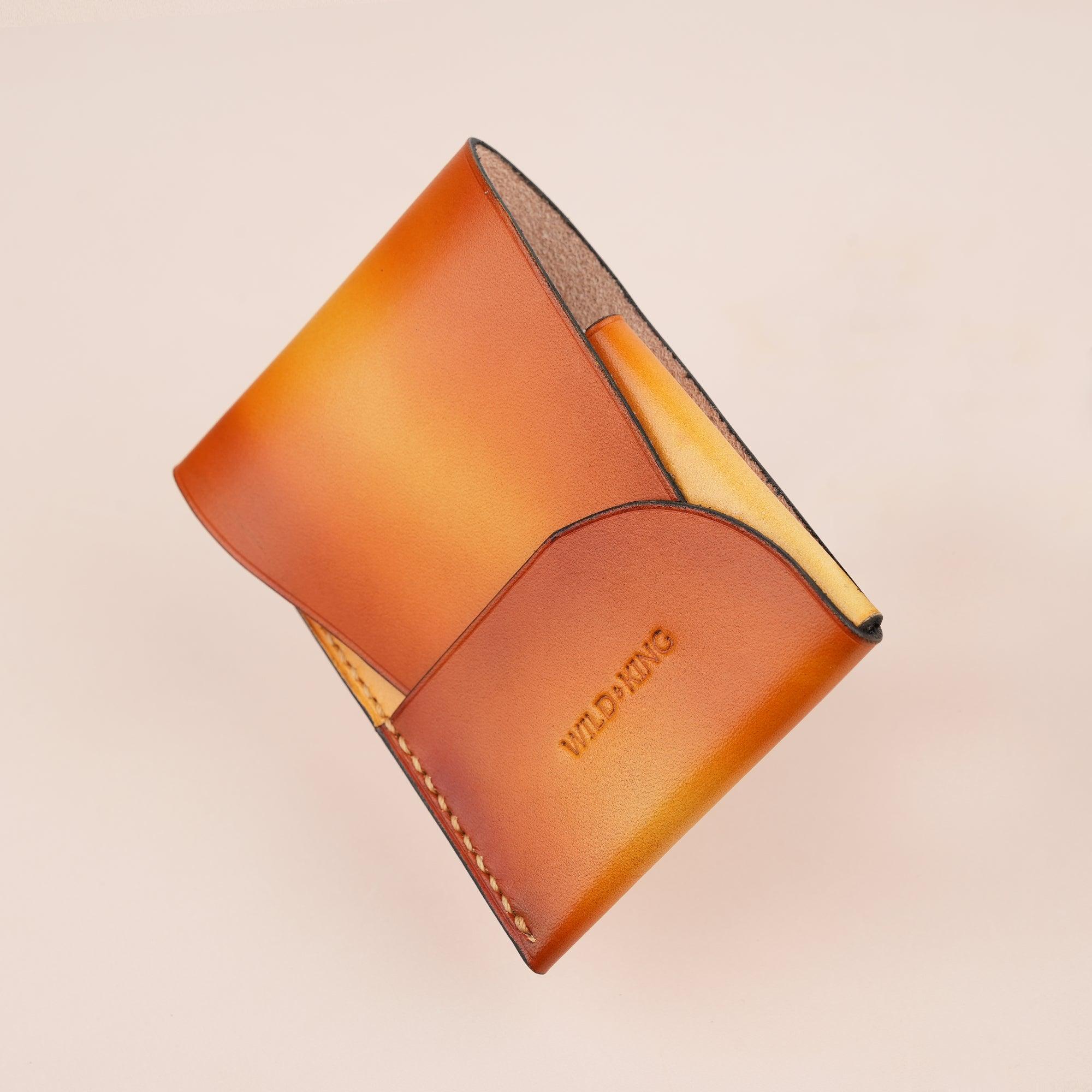 Patina Golden Leather Snap Card Holder - WildandKing