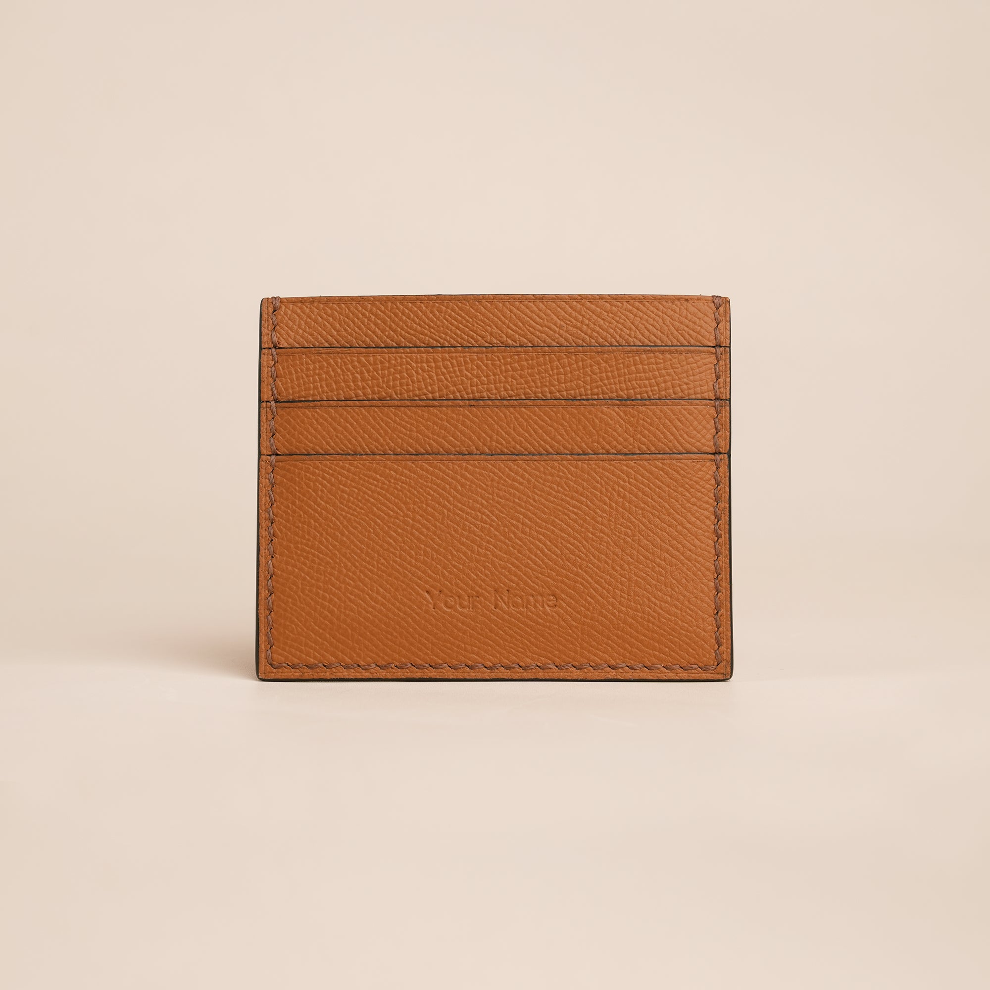 Brown Ostrich Leather Card Holder