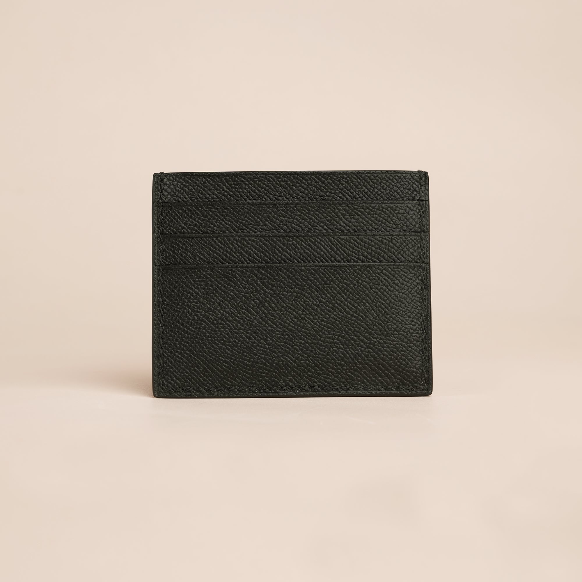 Black Ostrich Leather Card Holder