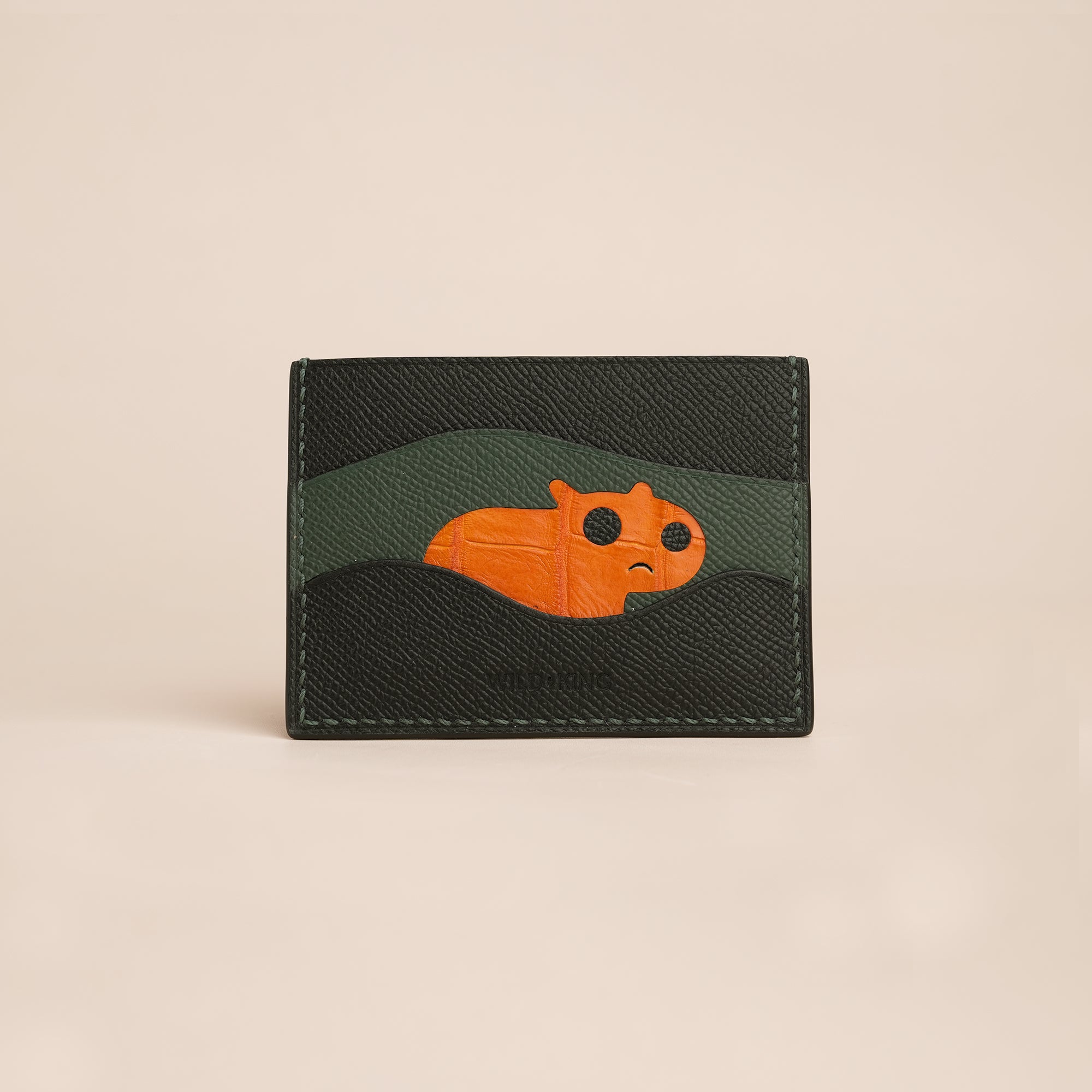 Black Epsom Lether Card Holder - Stupid Capybara