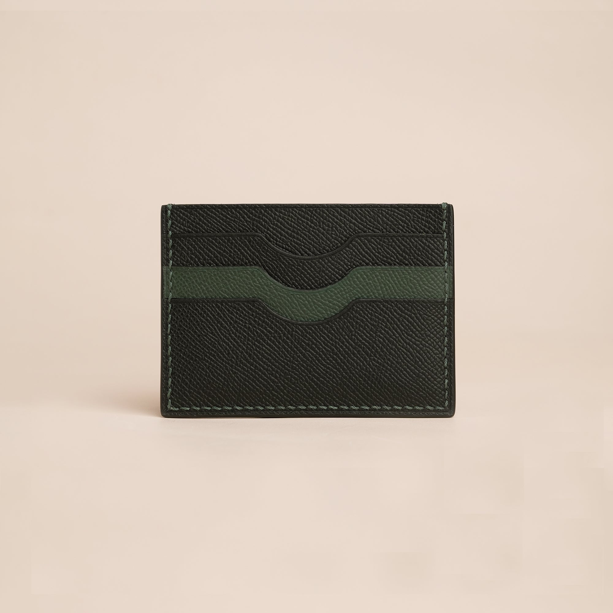 Black Epsom Lether Card Holder - Stupid Capybara