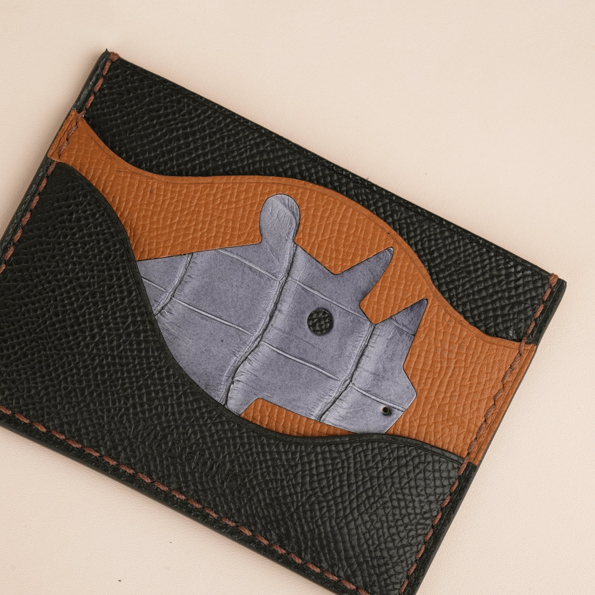 Black Epsom Lether Card Holder - Stupid Rhino
