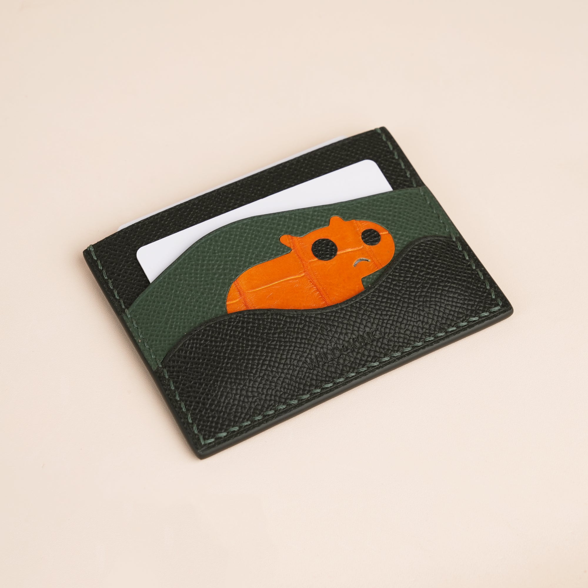 Black Epsom Lether Card Holder - Stupid Capybara