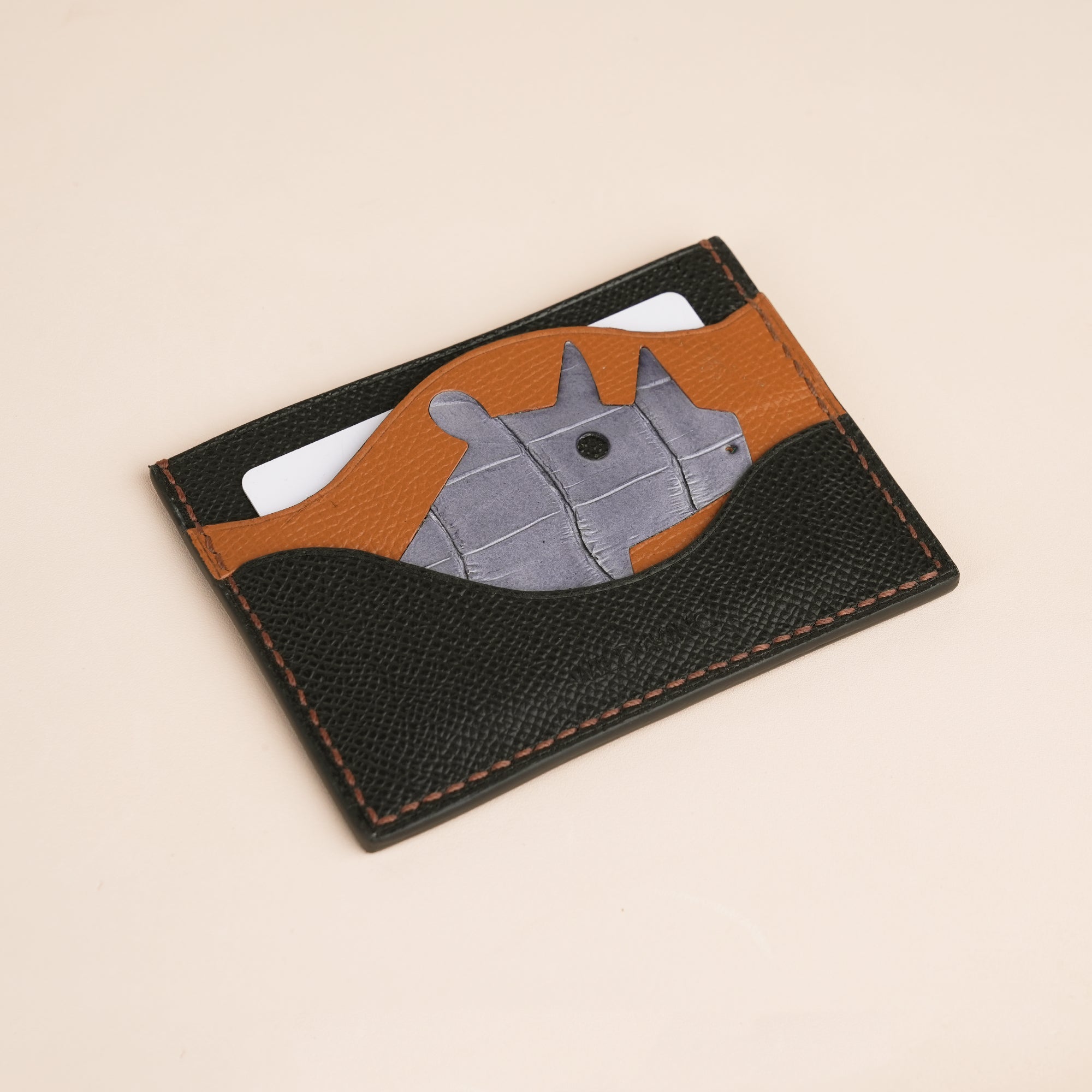Black Epsom Lether Card Holder - Stupid Rhino