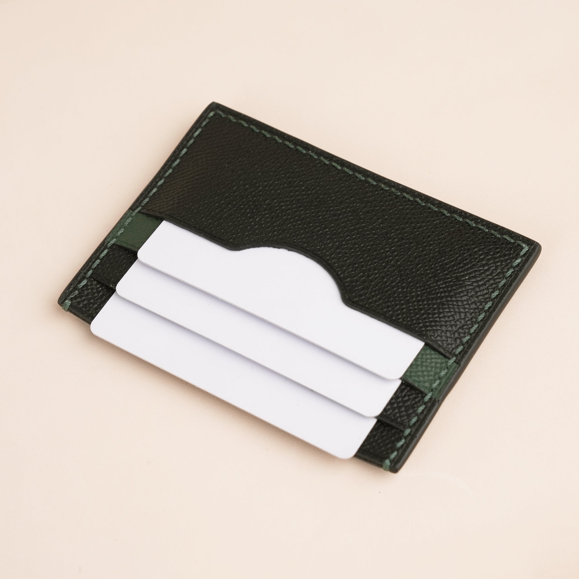 Black Epsom Lether Card Holder - Stupid Capybara