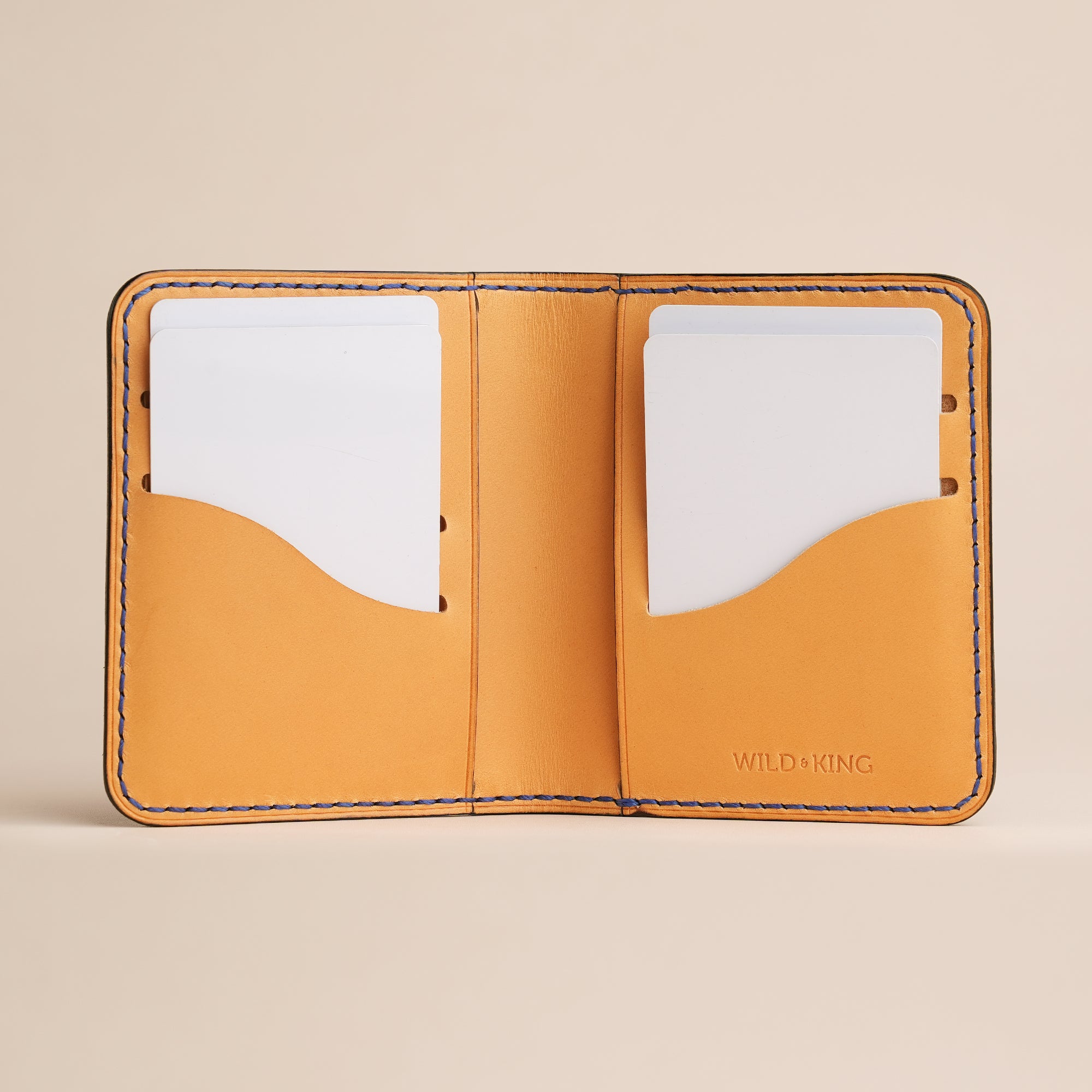Blue Leather Dualfold Wallet - Fox Design