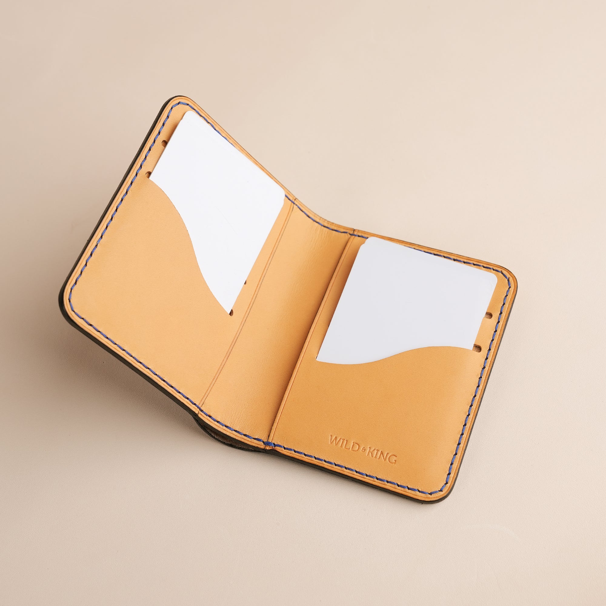 Blue Leather Dualfold Wallet - Fox Design