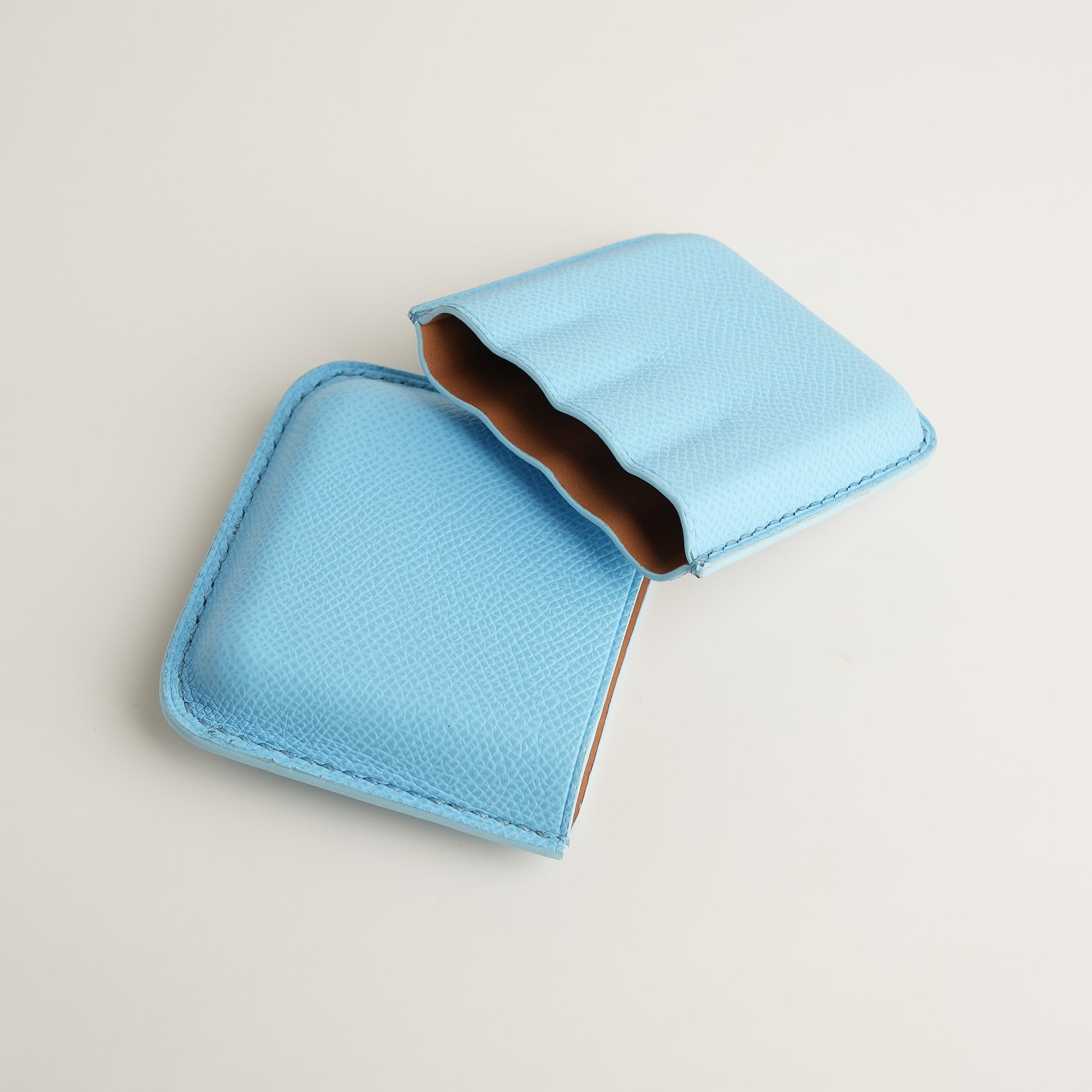 Miami Blue Epsom Leather Cigarettes Case Holder - Mini Case