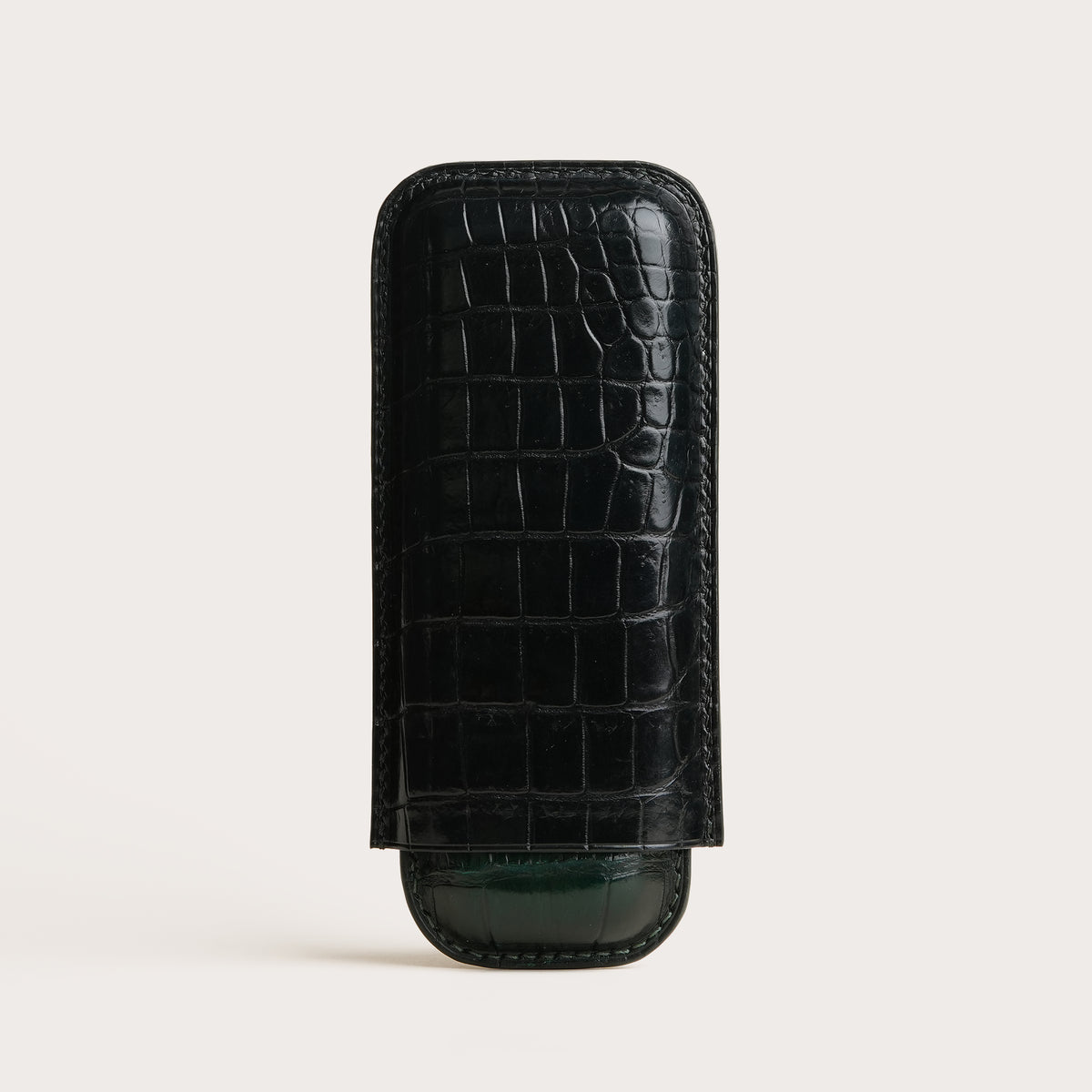 Midnight Green mix Dark Green Crocodile Leather Cigar Case
