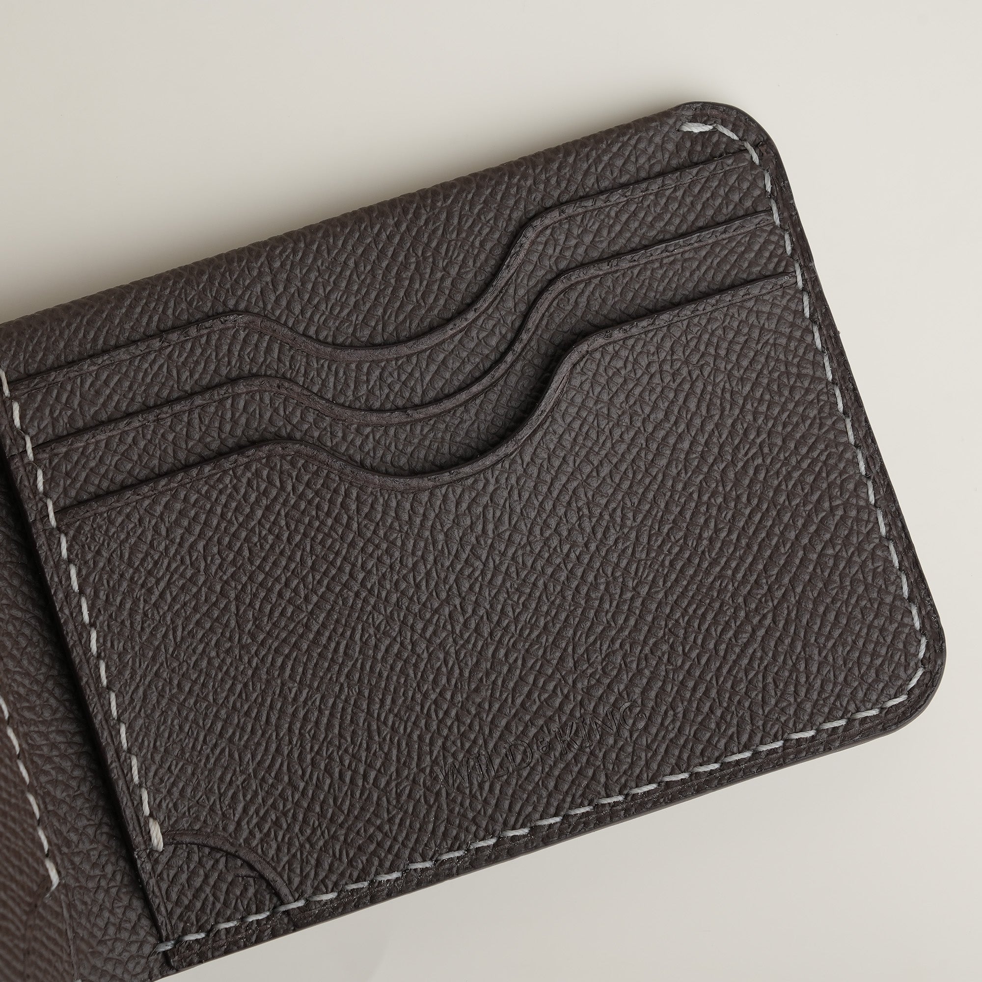 Minimalist Navy Epsom Leather Wing Dualfold Wallet - Stupid Rabbit