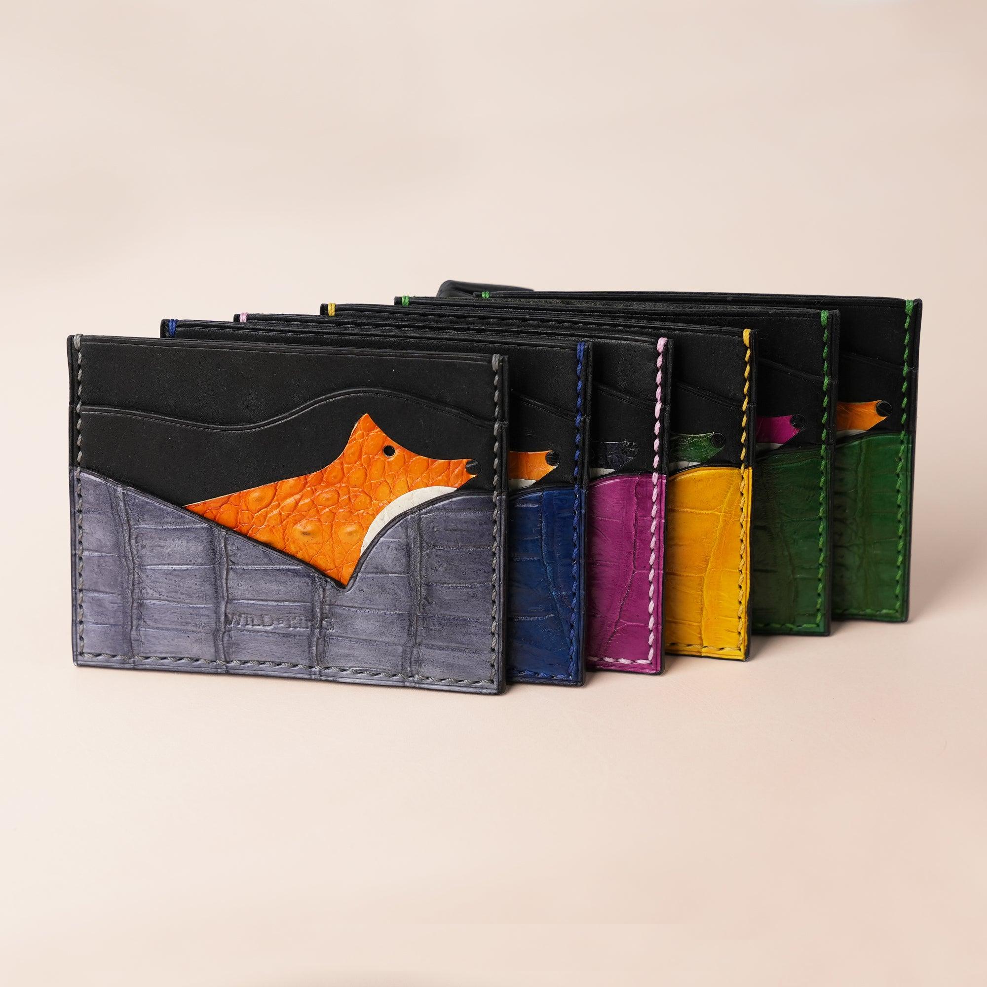 Minimalist Card Holder Fox Design - WildandKing