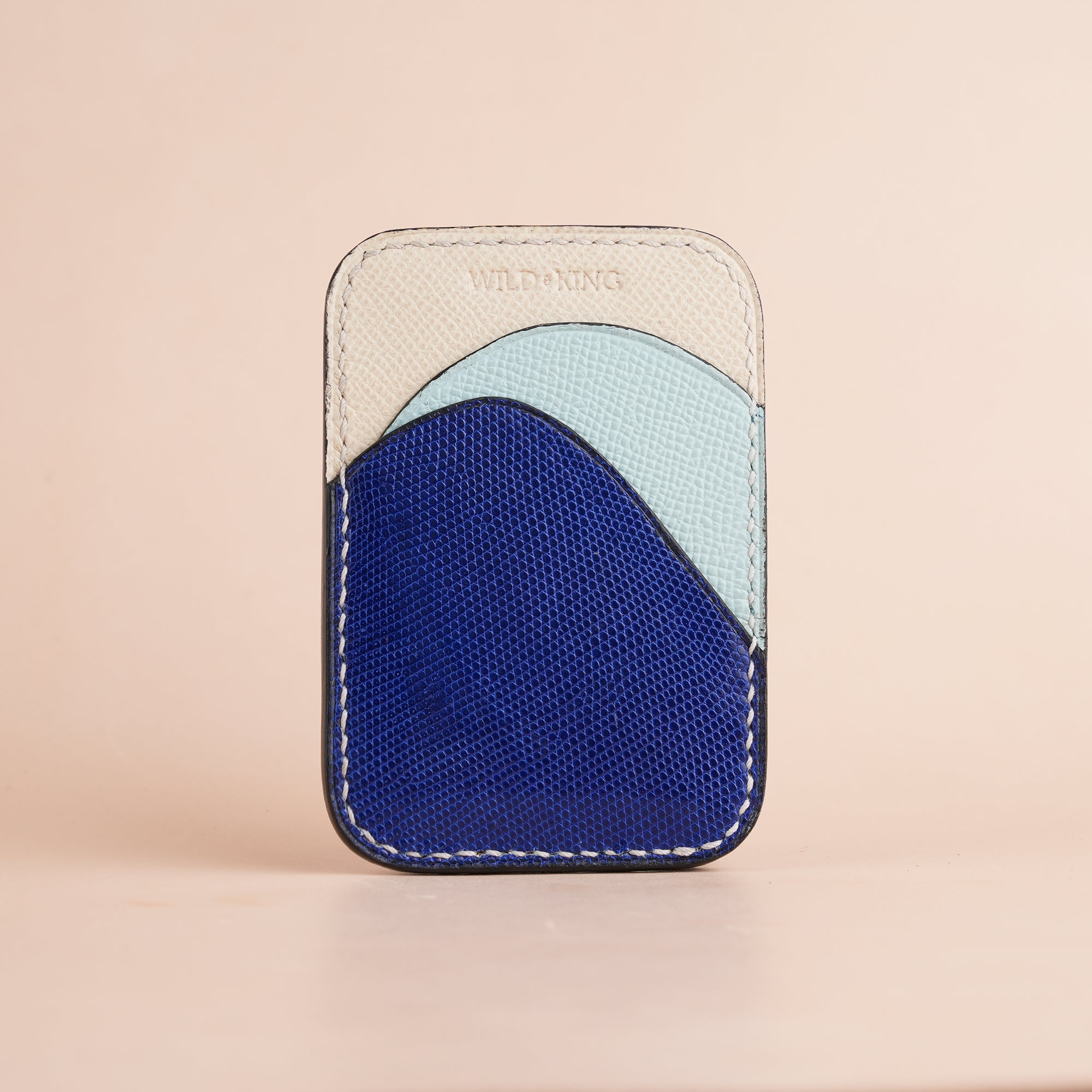 Minimalist Blue Lizard mix Water Epsom Card Holder - Ocean Crest