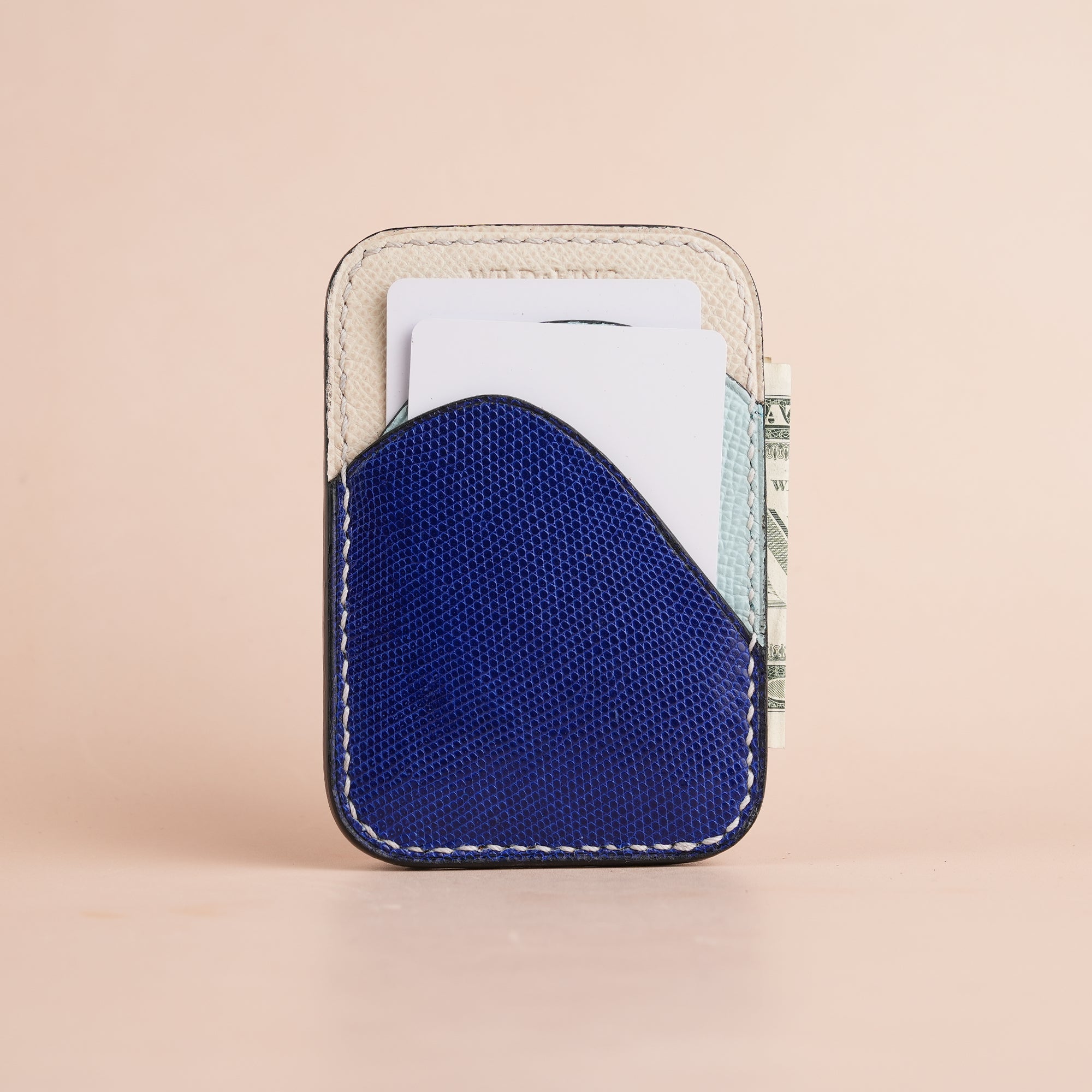 Minimalist Blue Lizard mix Water Epsom Card Holder - Ocean Crest