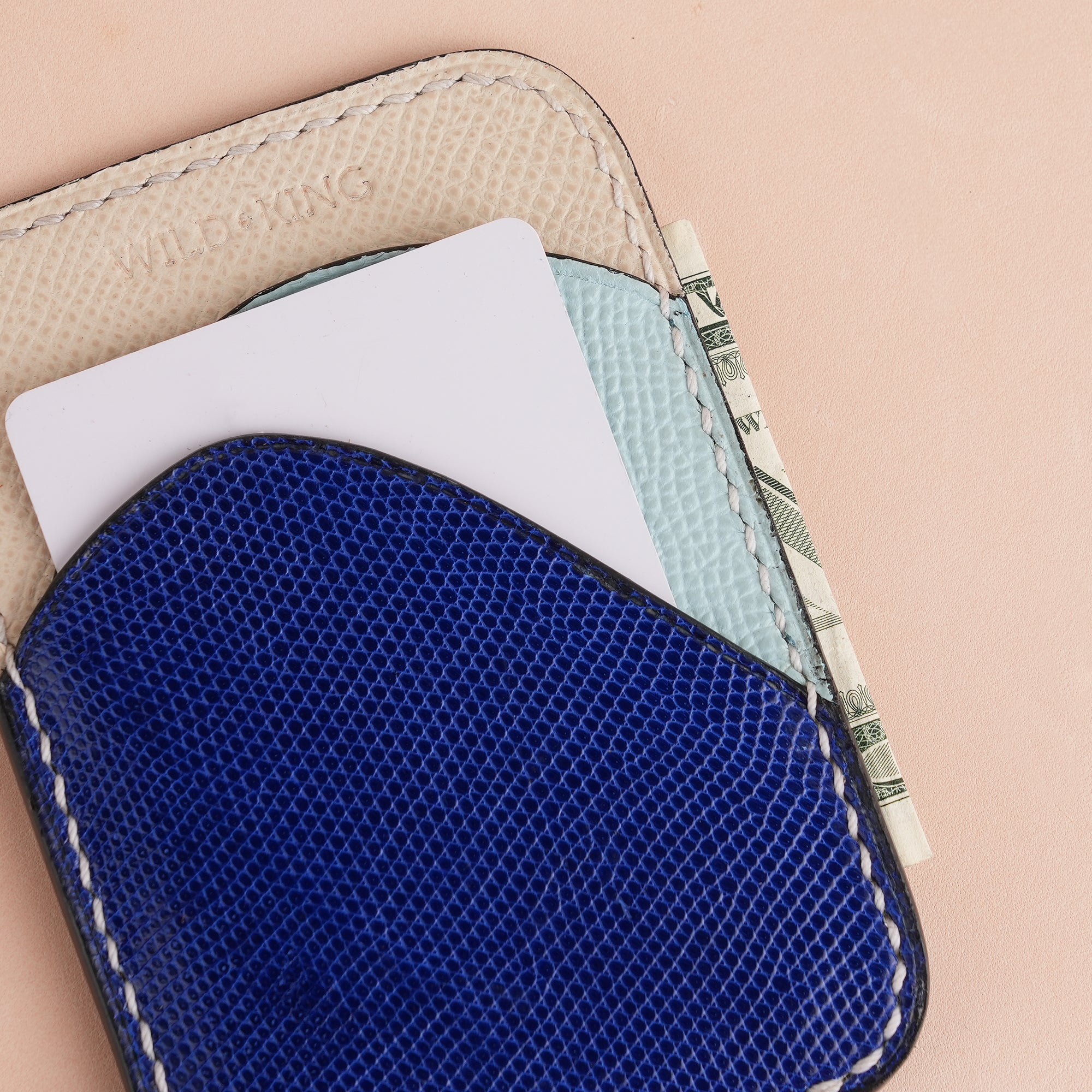 Minimalist Blue Lizard mix Water Epsom Card Holder - Ocean Crest