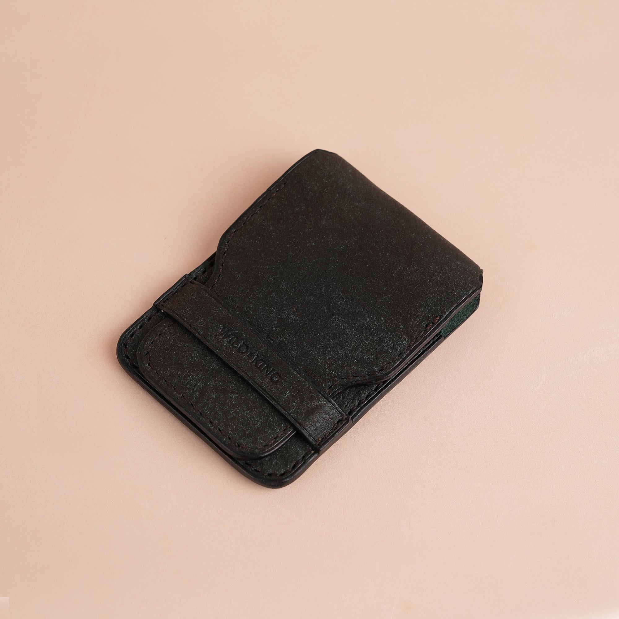 Minimalist Aquamarine Habana Leather Vertical Coin Purse