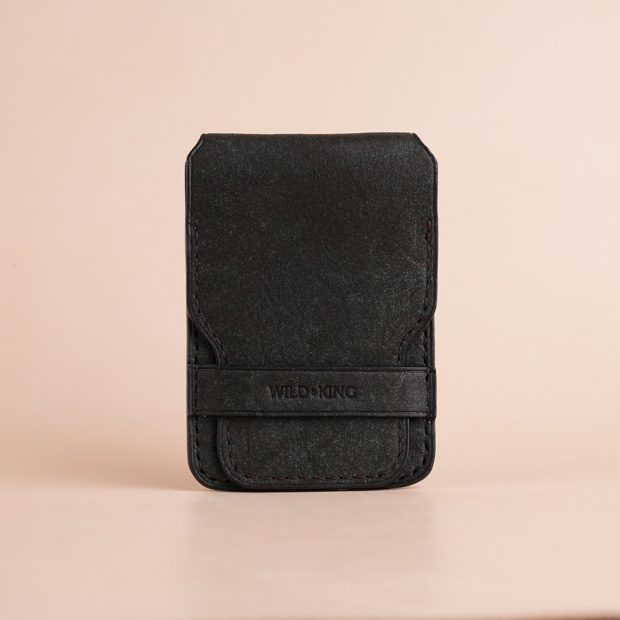 Minimalist Aquamarine Habana Leather Vertical Coin Purse