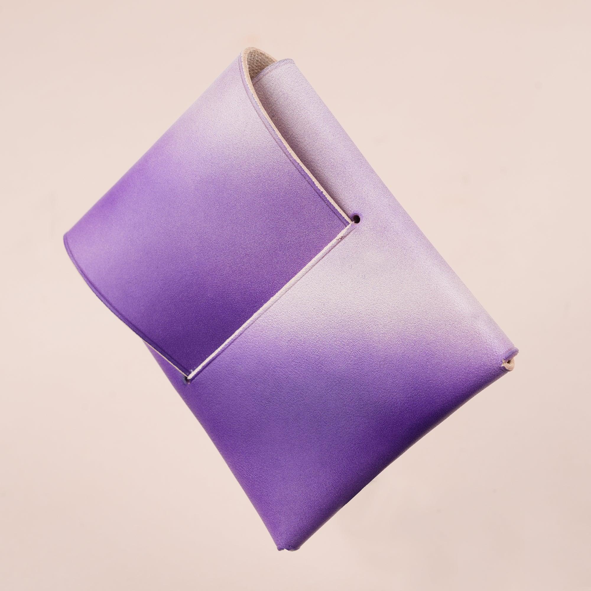 Patina Purple Minimalist Leather Origami Snap Wallet - WildandKing
