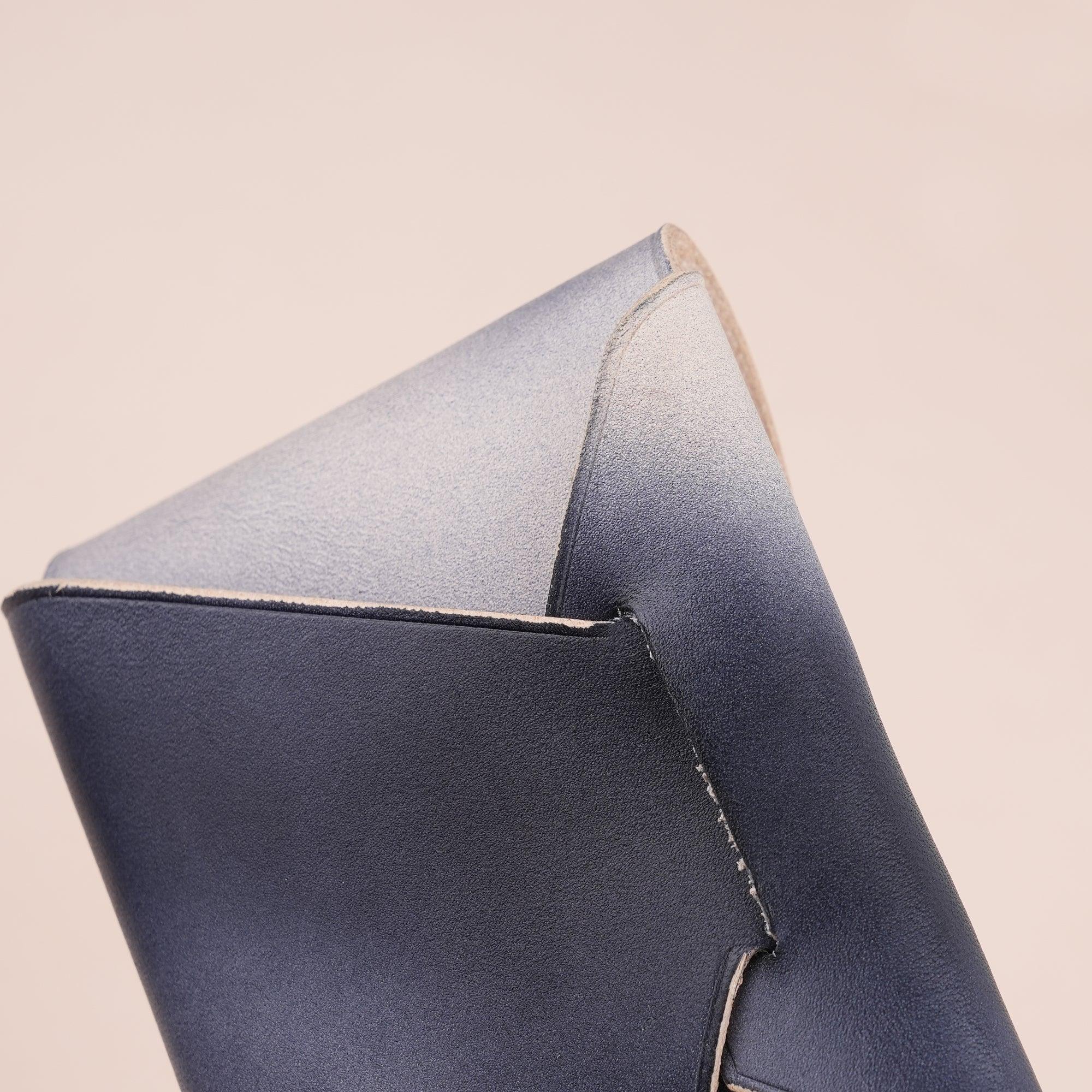 Patina Black Minimalist Leather Origami Snap Wallet - WildandKing