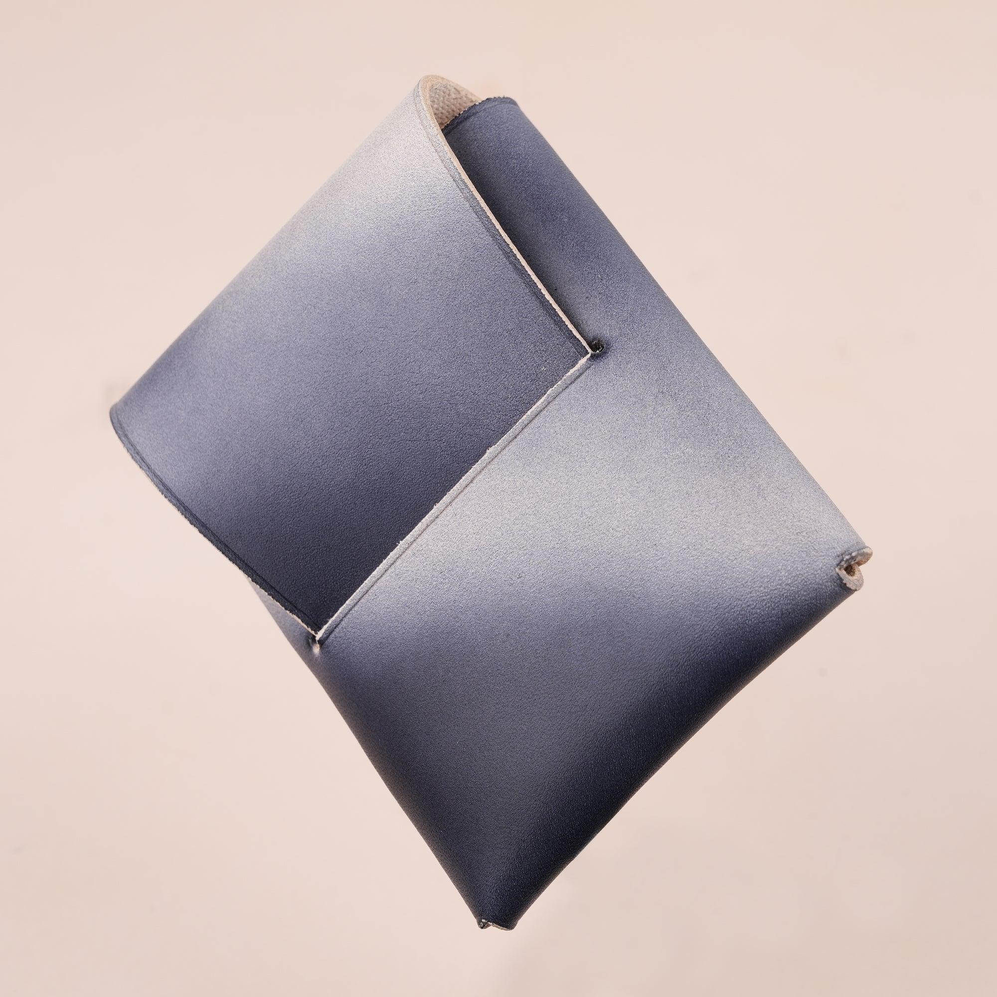 Patina Black Minimalist Leather Origami Snap Wallet - WildandKing