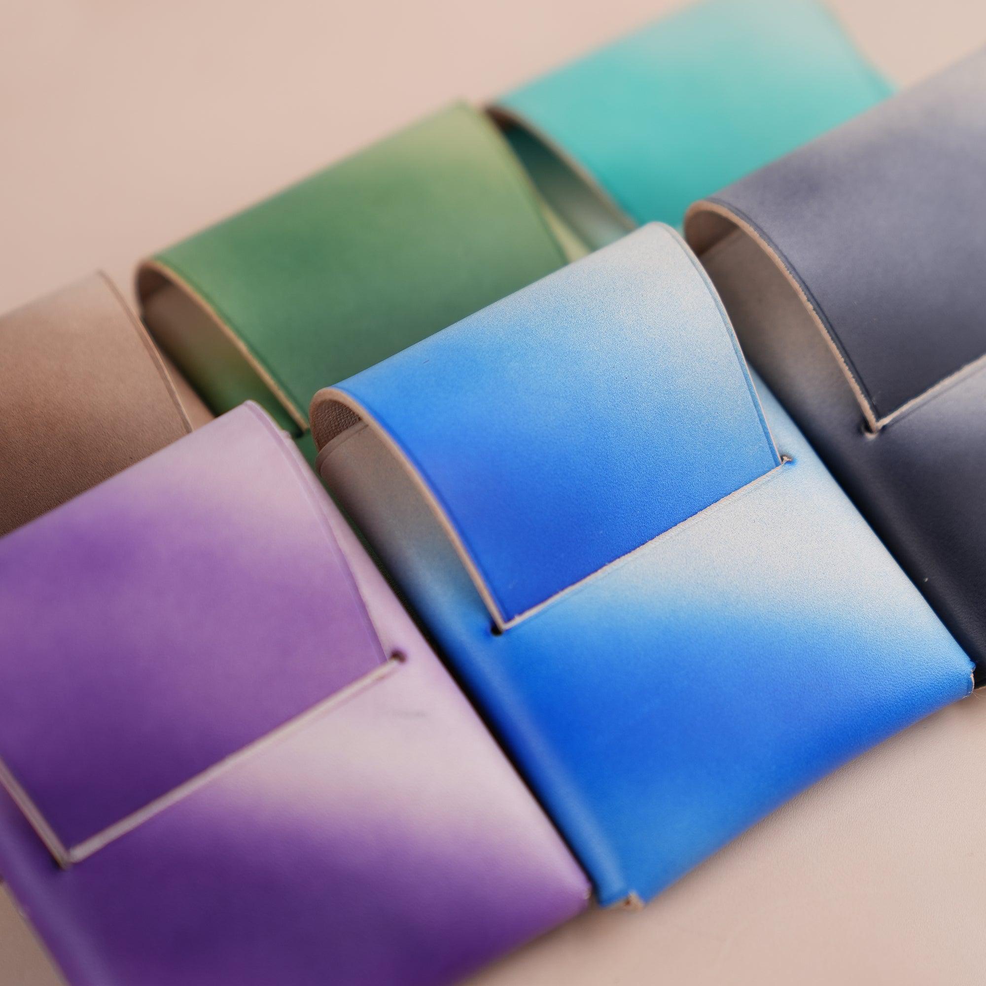 Patina Black Minimalist Leather Origami Snap Wallet - WildandKing