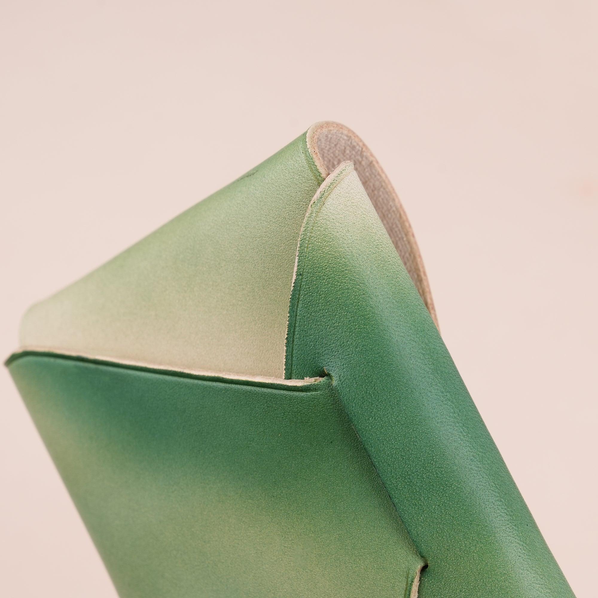 Patina Green Minimalist Leather Origami Snap Wallet - WildandKing