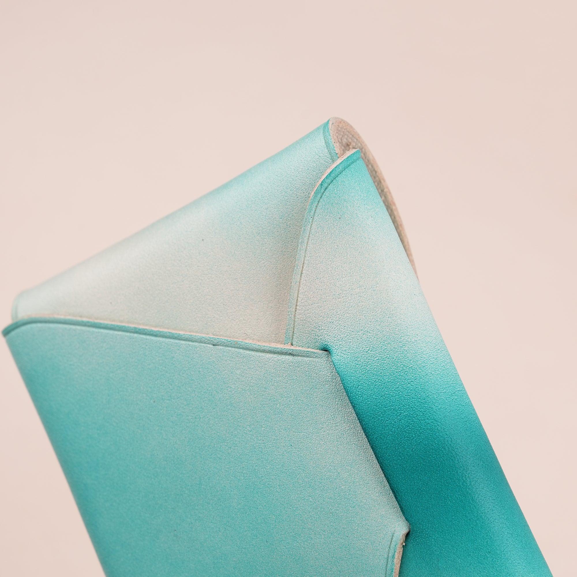 Patina Turquoise Minimalist Leather Origami Snap Wallet - WildandKing