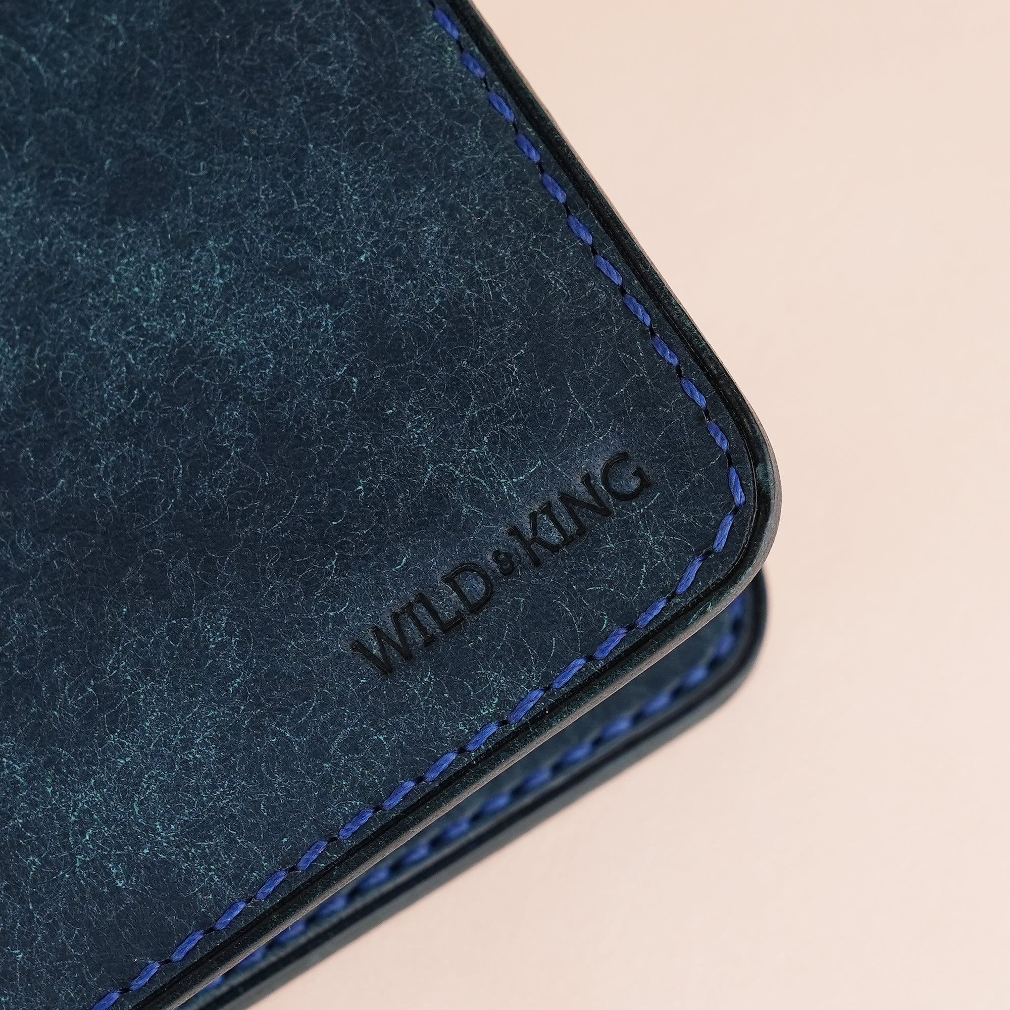 Minimalist Navy Pueblo Leather Wing Bifold Wallet