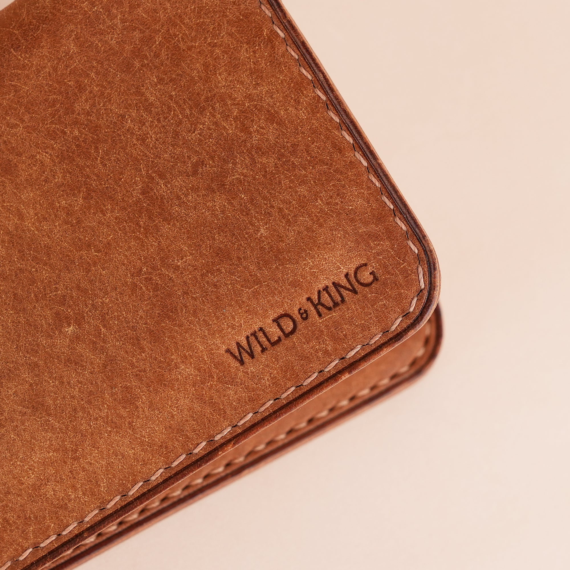 Minimalist Cognac Pueblo Leather Wing Bifold Wallet