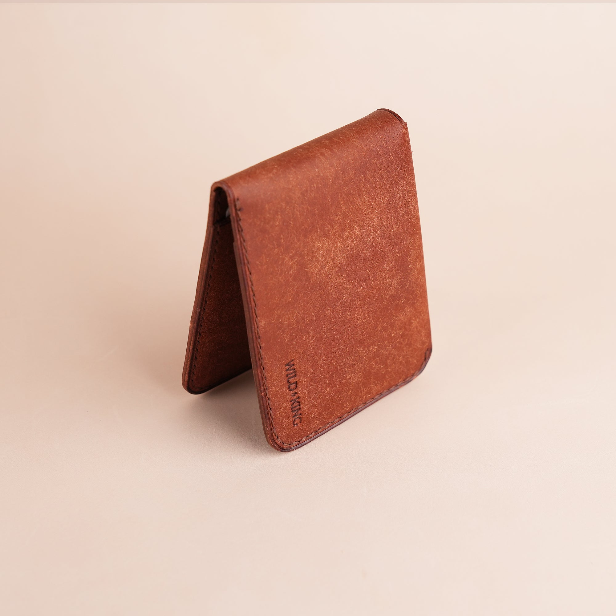 Minimalist Brown Pueblo Leather Wing Bifold Wallet