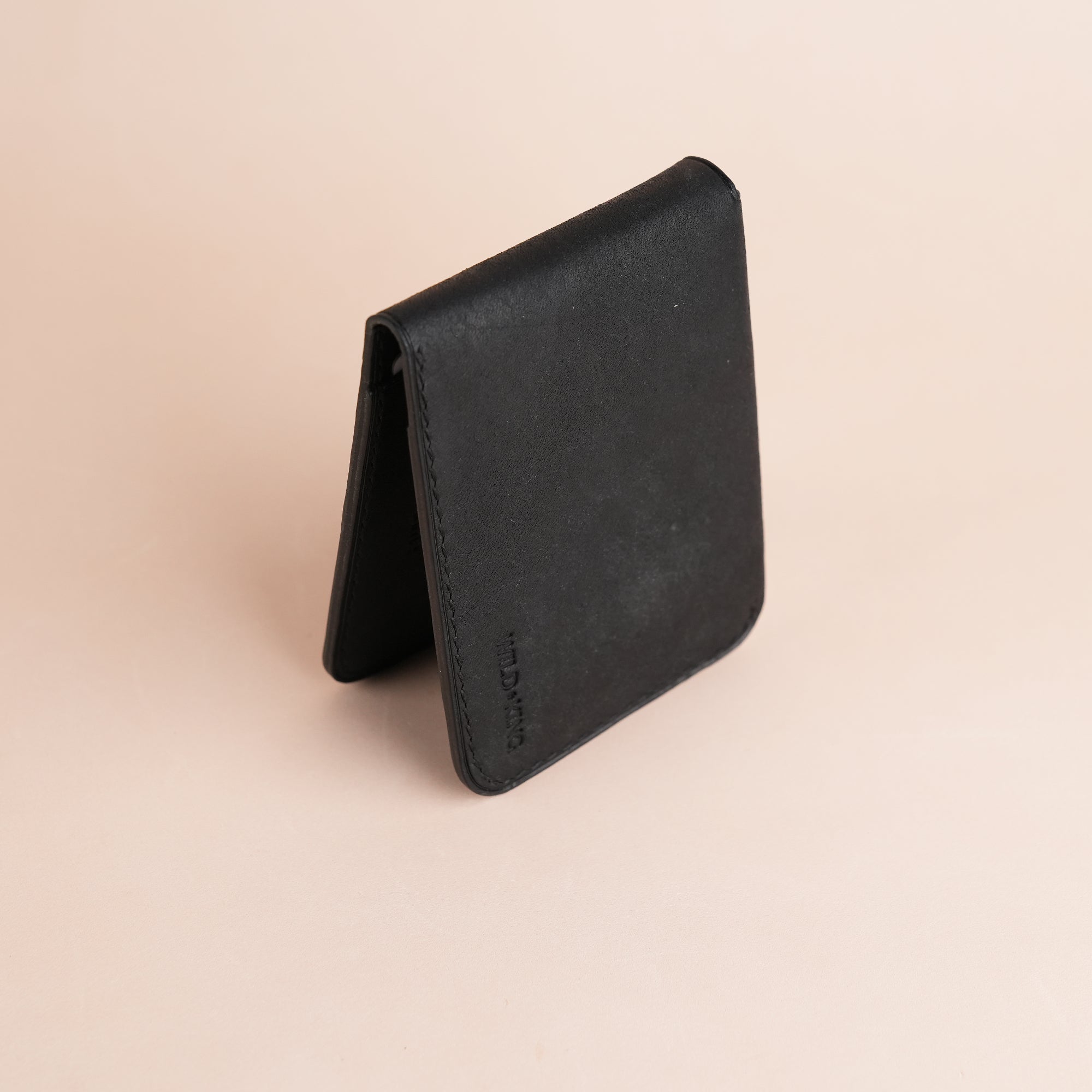 Minimalist Black Pueblo Leather Wing Bifold Wallet