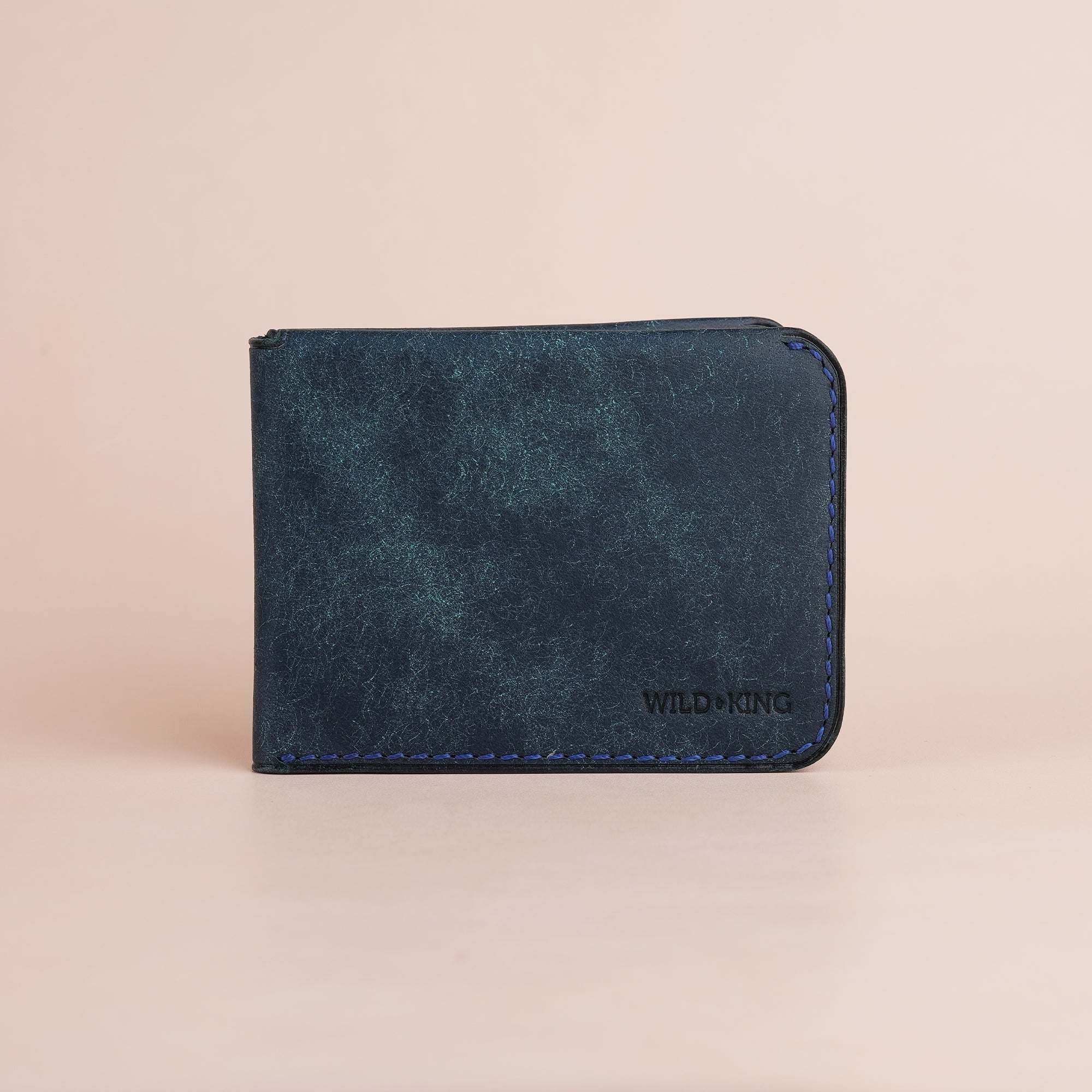 Minimalist Navy Pueblo Leather Wing Bifold Wallet