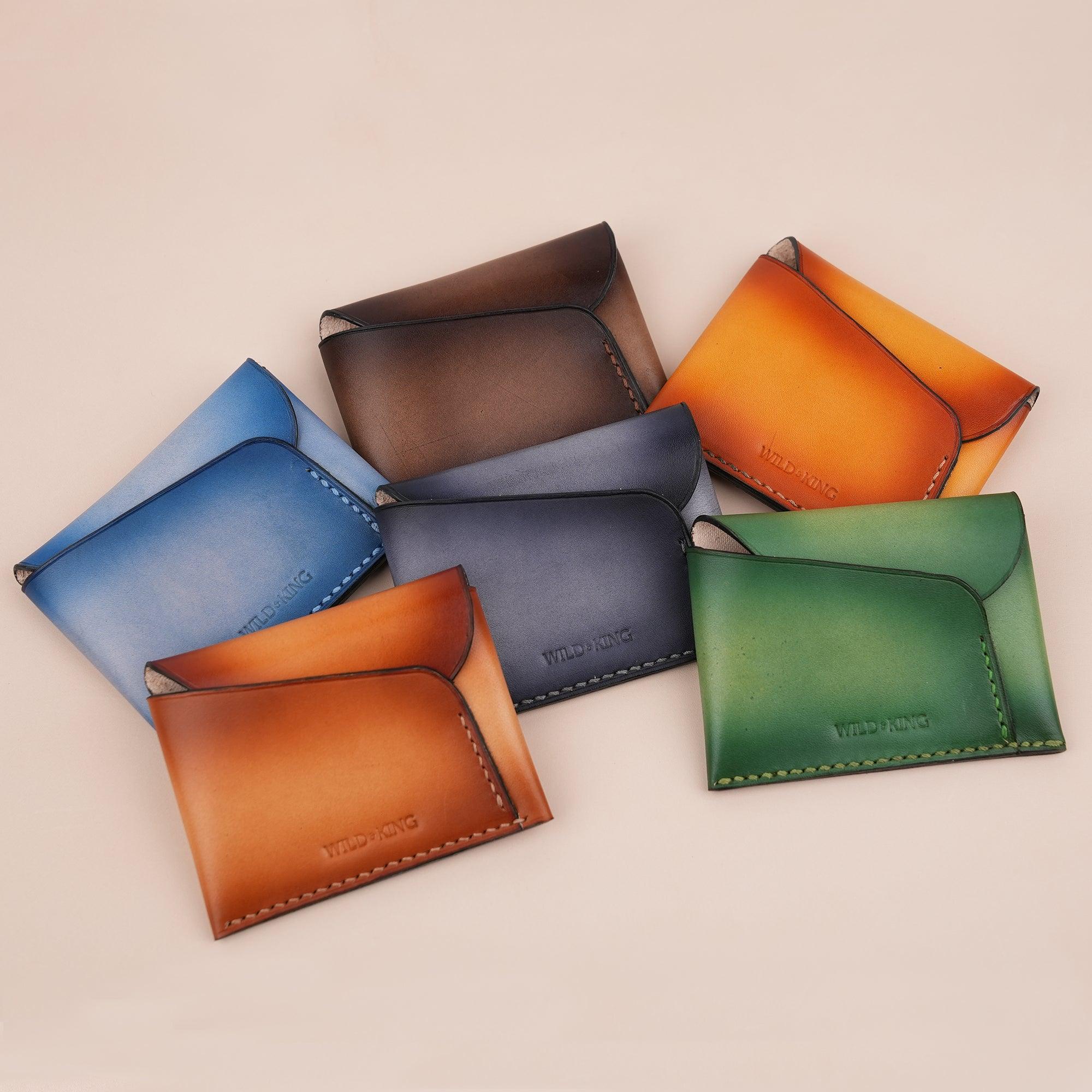 Golden Minimalist Leather Snap Card Wallet - WildandKing